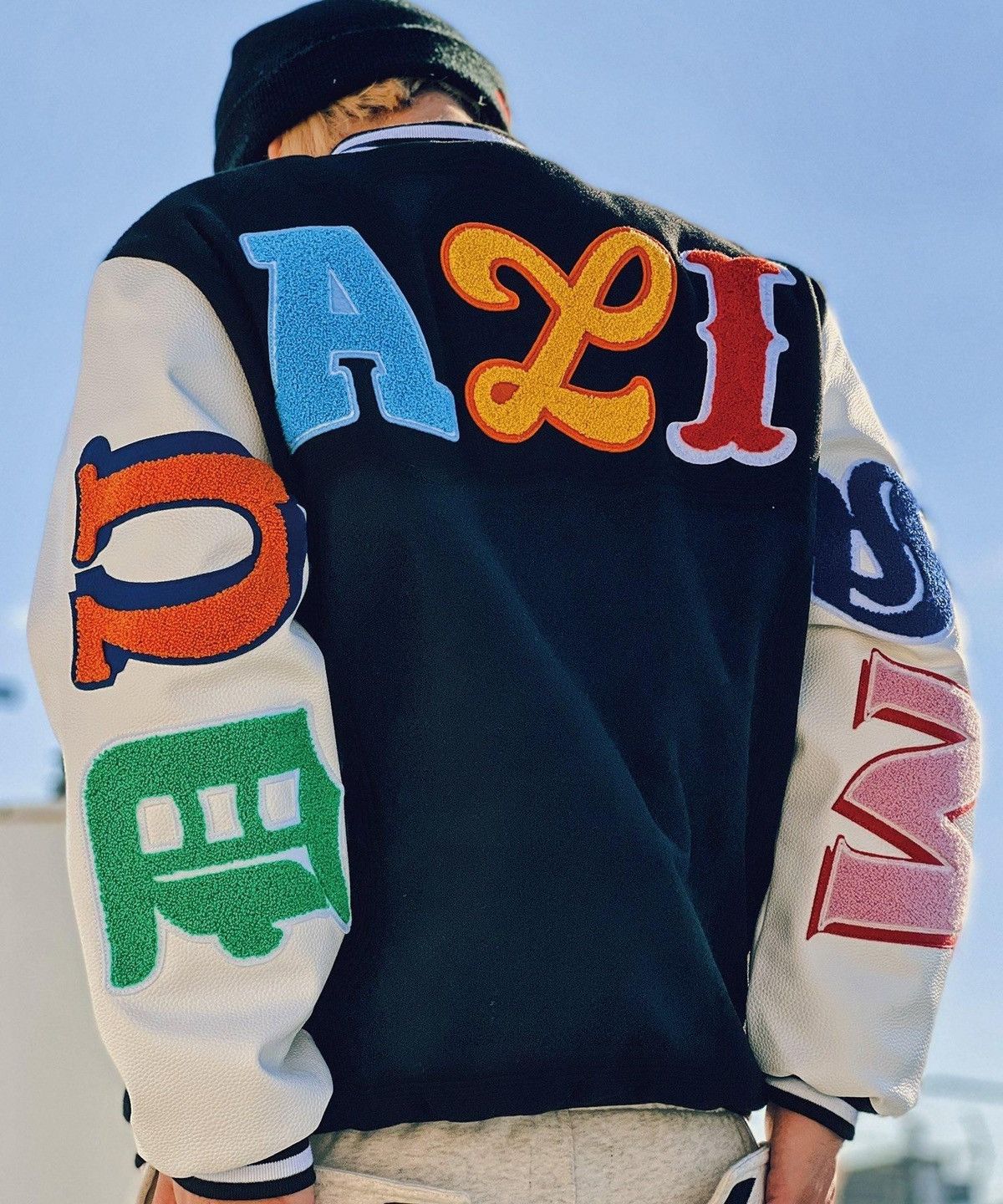 ジャケット・アウター DUALISM MULTI FONT STADIUM JACKET Dualism Multi Font Stadium Varsity Jacket
