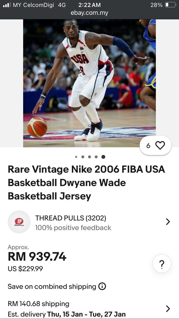 Nike Nike 2006 American Dream basketball jersey Size US XL / EU 56 / 4 - 11 Thumbnail