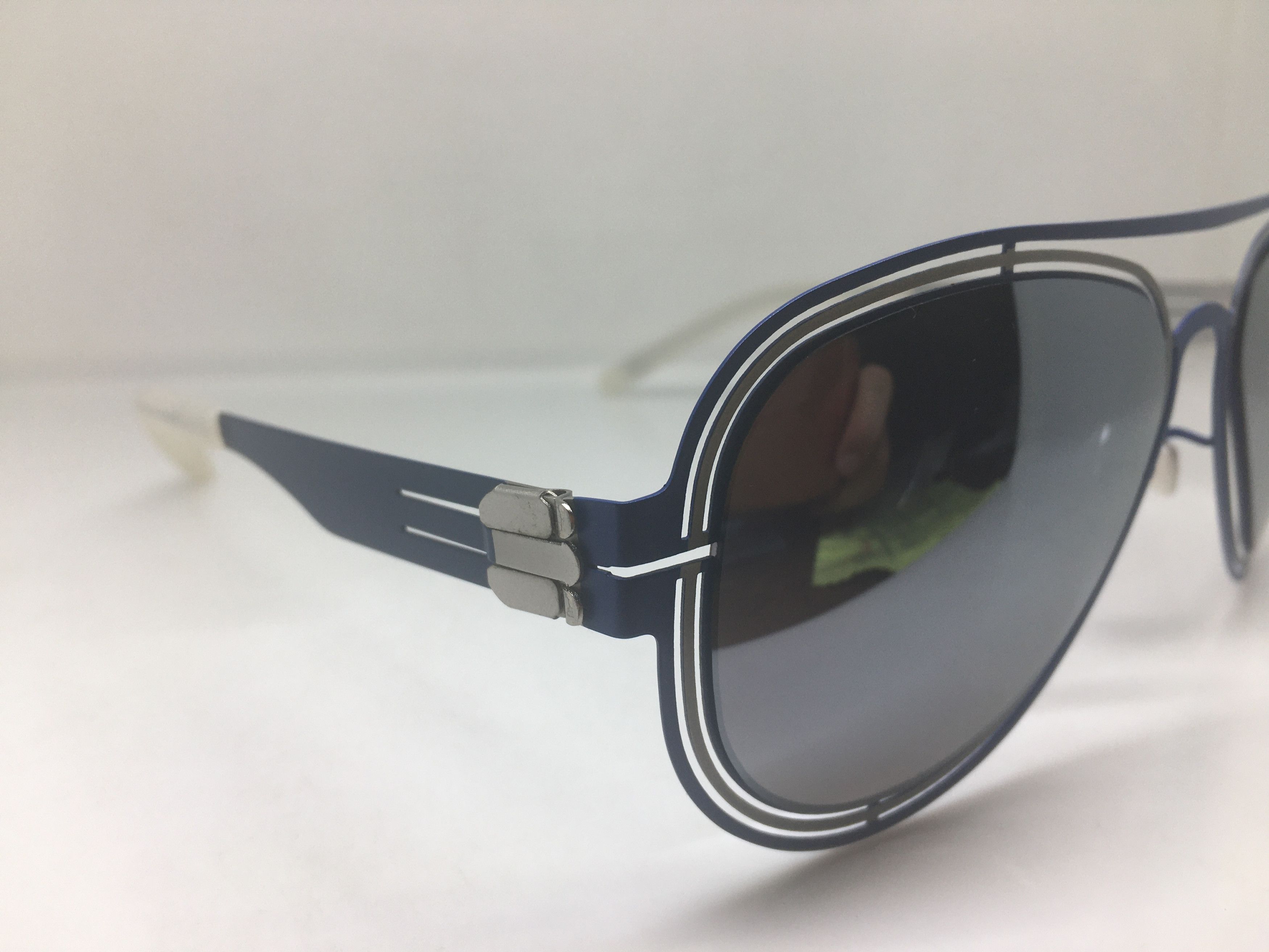 Other Silver Blue Alloy Aviator Sunglasses Frame Pilot Size ONE SIZE - 2 Thumbnail