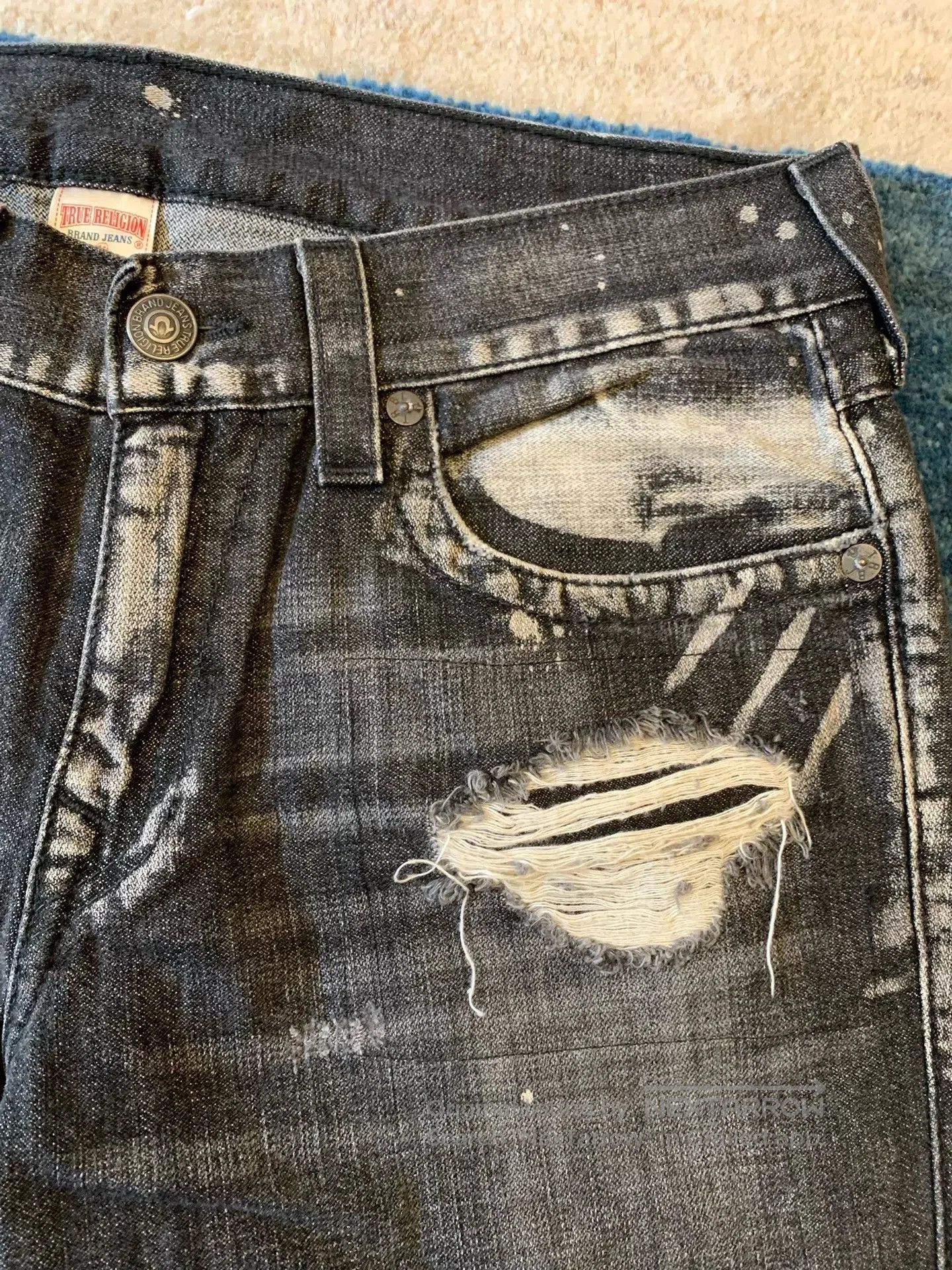 True Religion True Religion Ricky Distressed Jeans. Size US 34 / EU 50 - 2 Thumbnail