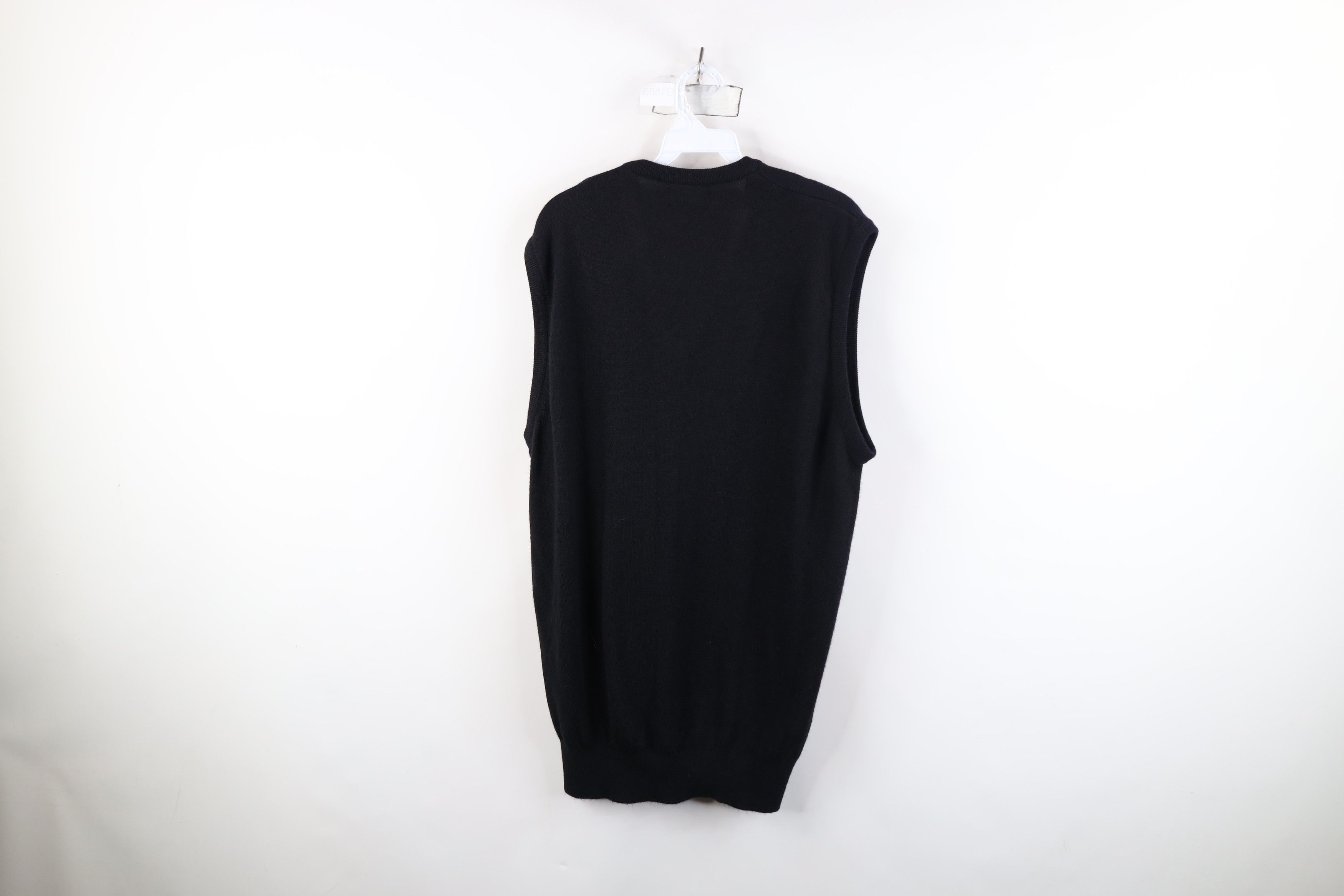 Vintage 90s Streetwear Knit V-Neck Sweater Vest USA Black