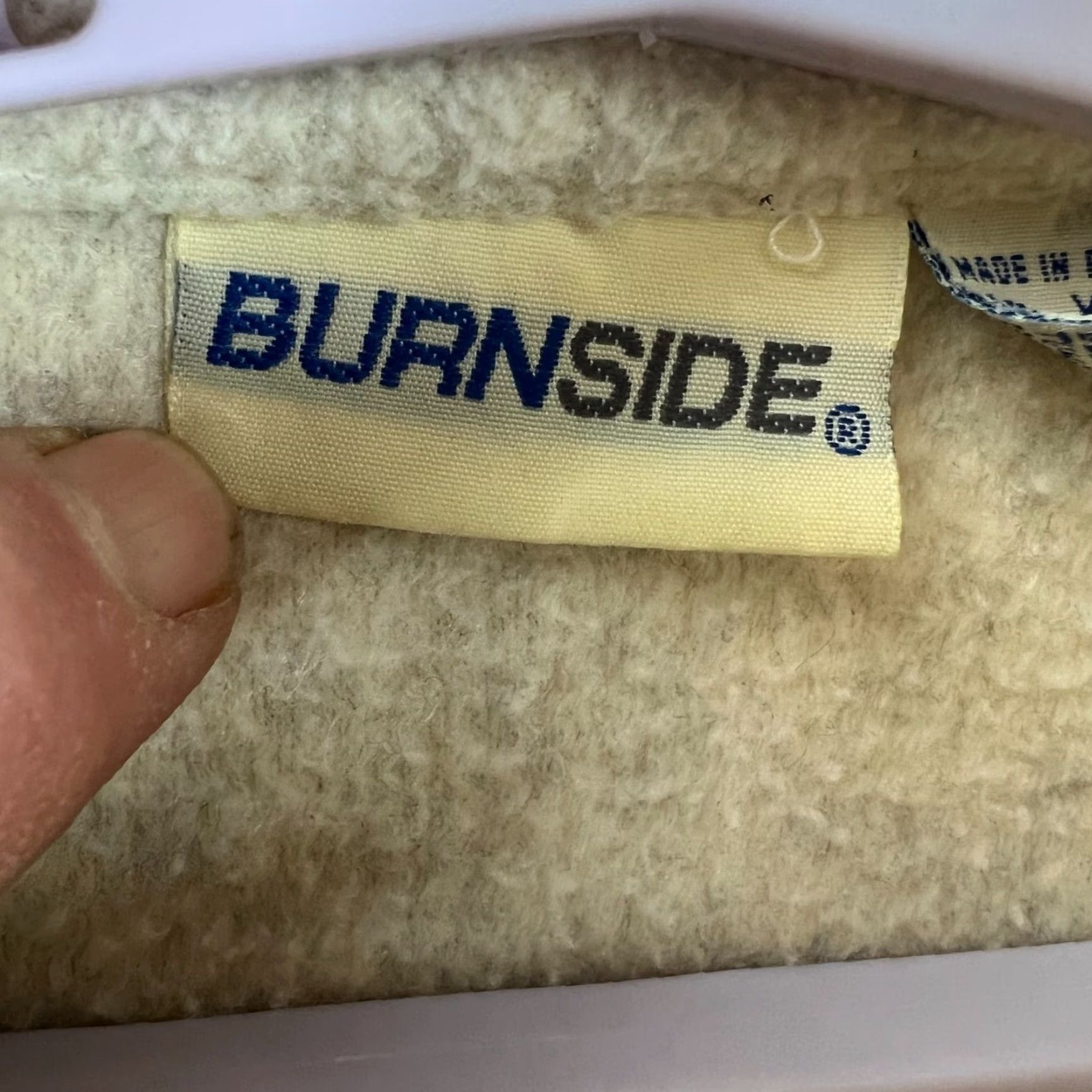 Burnside VINTAGE Burnside Sweatshirt Bear Graphic 1/4 Zip Fleece Mens XL Cream Ivory Long Sleeve - Zip Pullover Size US XL / EU 56 / 4 - 5 Thumbnail