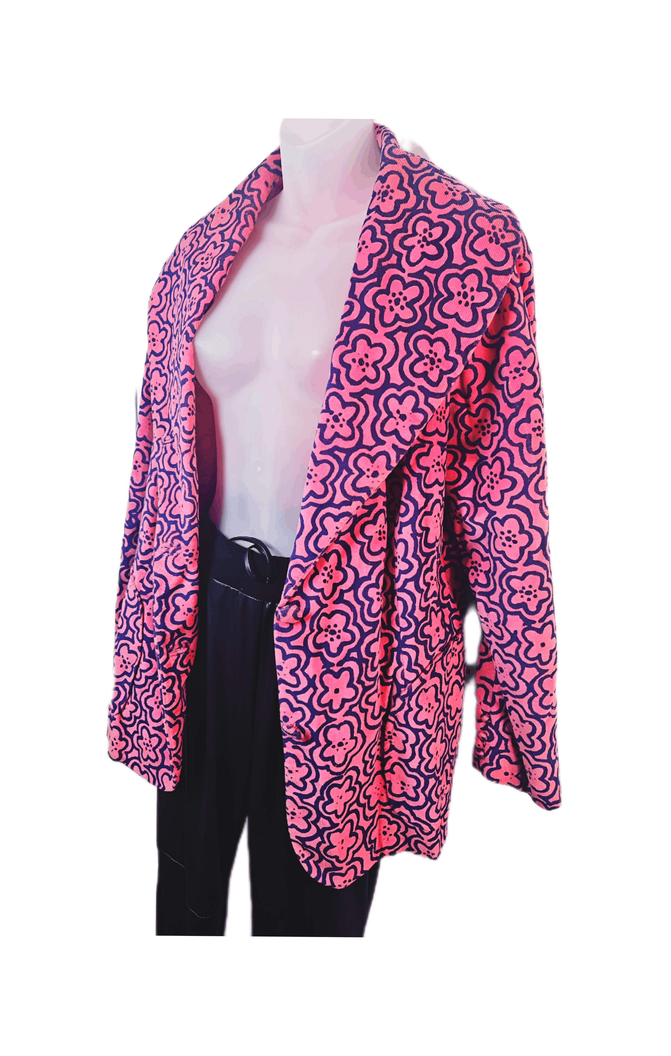 Other 1960S MOD PINK VELVET BLAZER Size L / US 10 / IT 46 - 3 Thumbnail