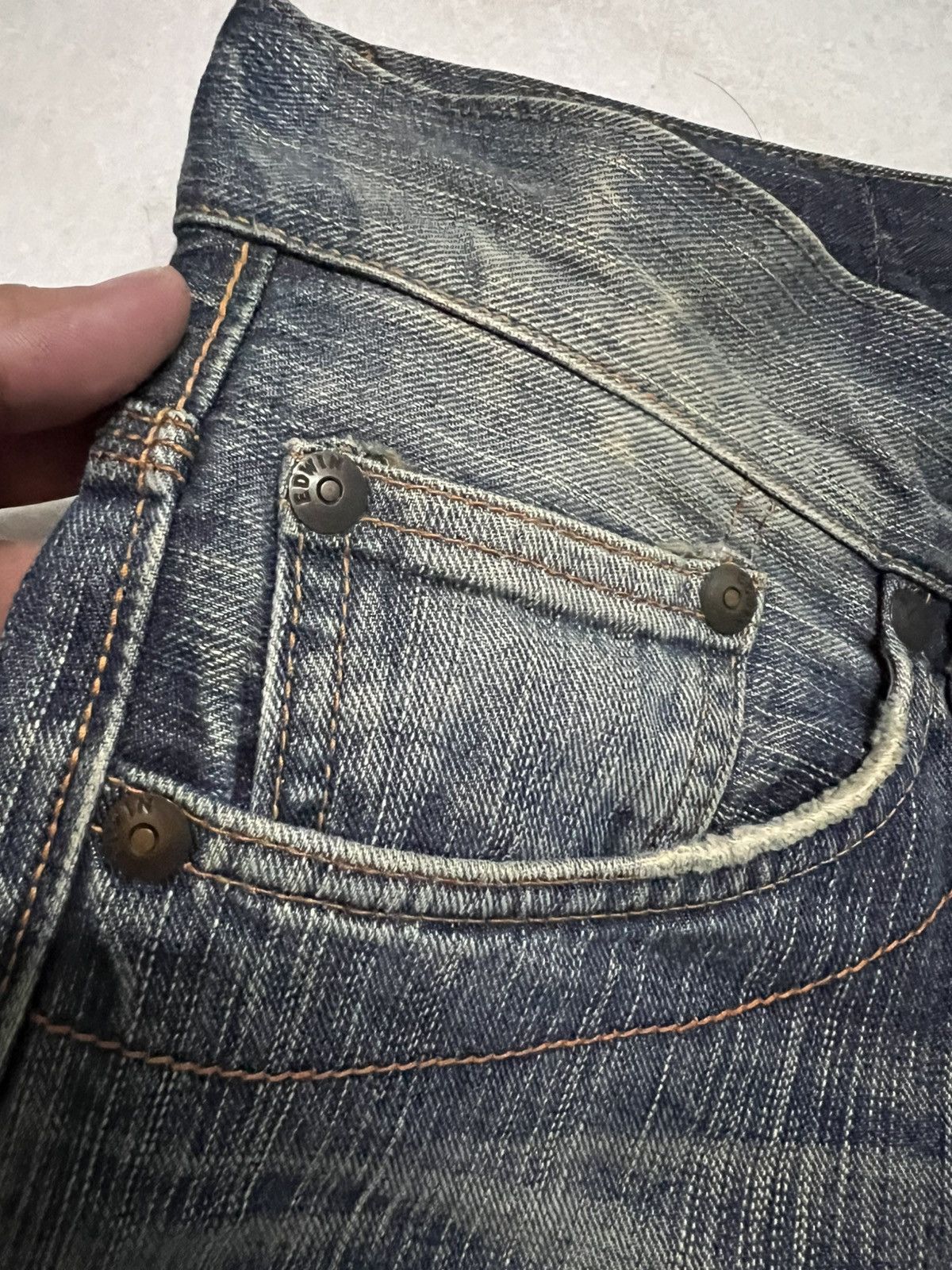 Edwin × If Six Was Nine × Japanese Brand 💥Flare💥 Edwin Exclusive Vintage XV Distress Mud Wash Jean Size US 34 / EU 50 - 10 Thumbnail