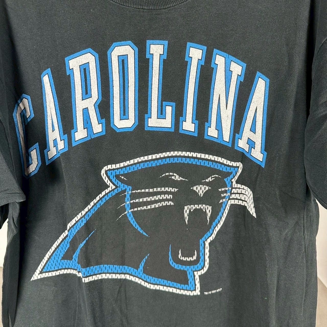 Vintage Vtg 1997 Carolina Panthers All Over Print NFL AOP T-shirt Size US XL / EU 56 / 4 - 2 Thumbnail