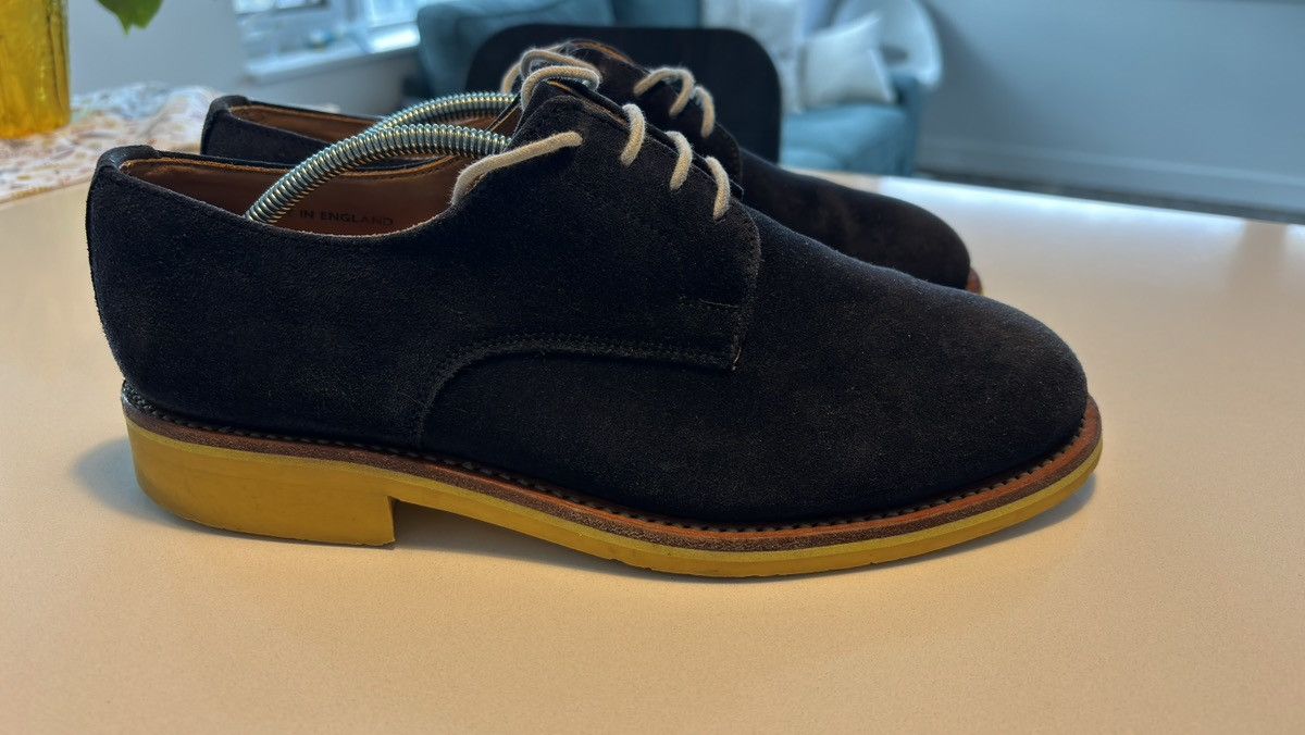 Mark McNairy Mark McNairy New Amsterdam Navy Suede Derby  display picture 1