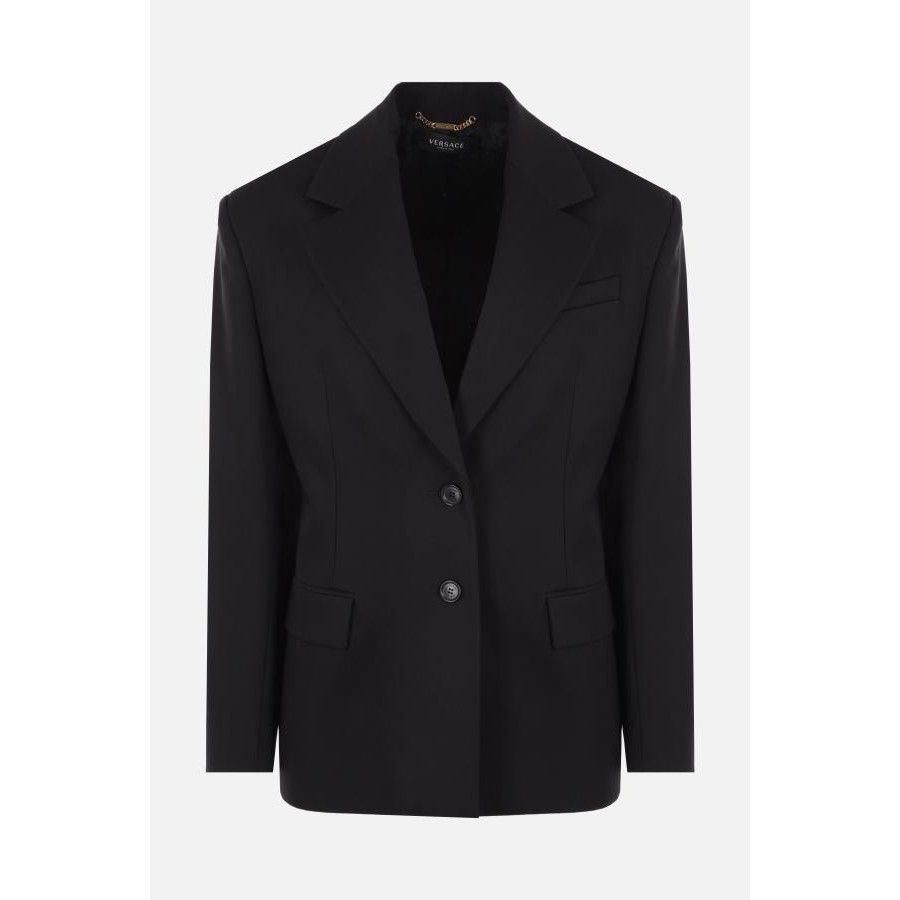 Versace VERSACE Black Wool Oversized Single-Breasted Jacket New & Au Size S / US 4 / IT 40 - 1 Thumbnail