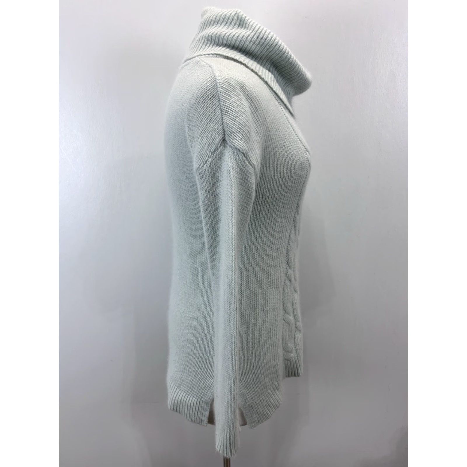 Vintage VINTAGE Kenar Angora Blend Cowl Neck Sweater Shirt Women’s Small S Mint Green Fisherman Knit Pullover Long Sleeve Chunky-Knit Casual Size S / US 4 / IT 40 - 4 Thumbnail