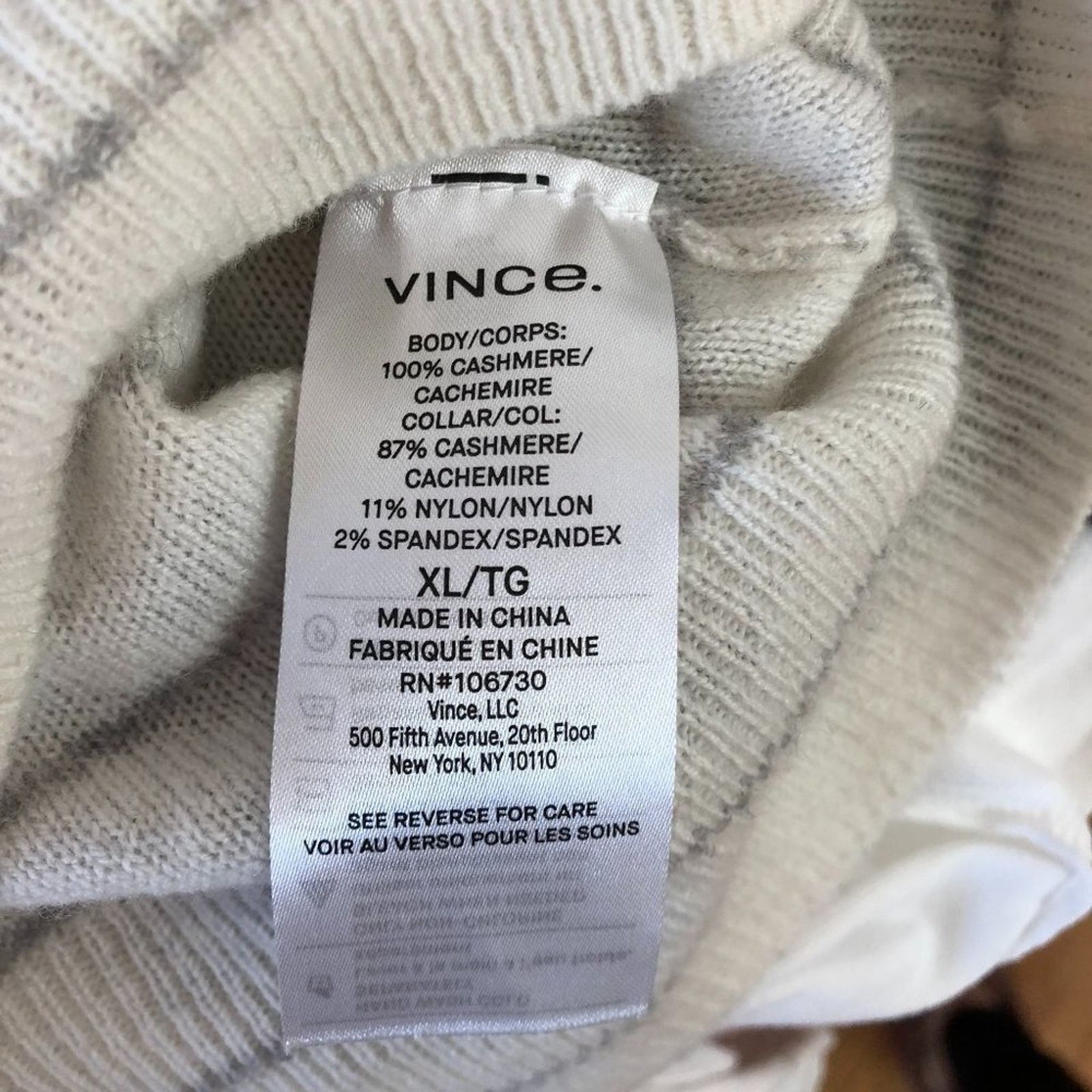 Vince Stripped Scoop Neck Cashmere Sweater from Vince Size XL / US 12-14 / IT 48-50 - 4 Thumbnail
