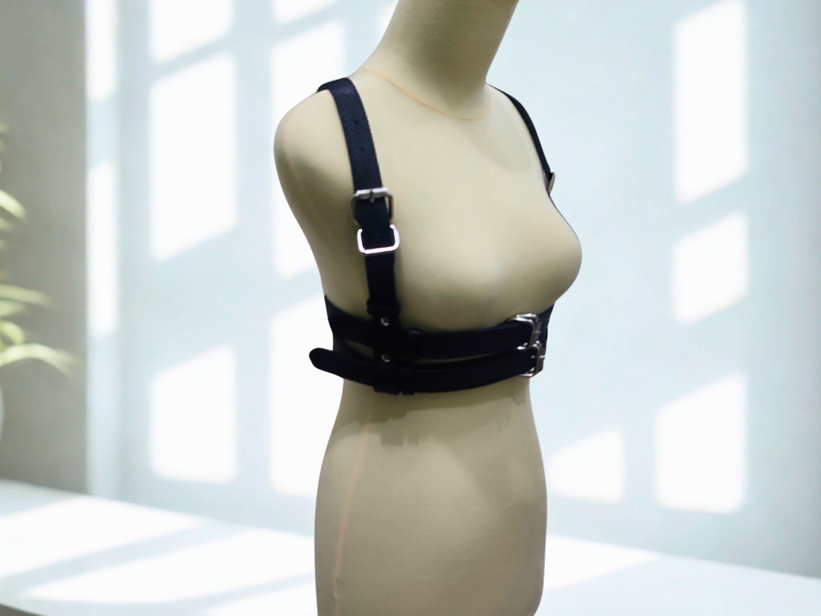 Handmade Snakeskin Leather Harness Double Waist Belt Y Strap Size ONE SIZE - 7 Thumbnail