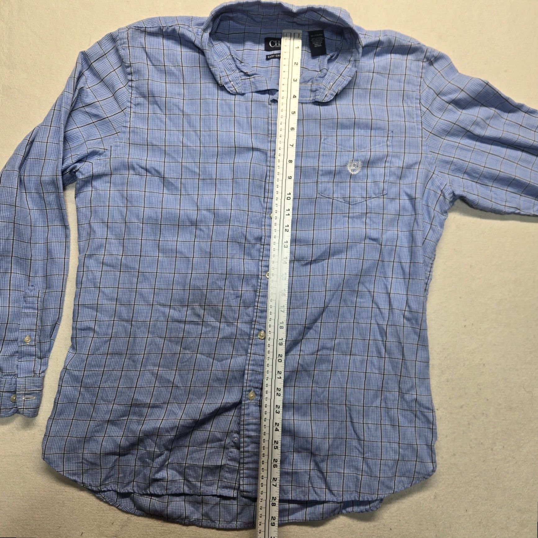 Chaps VINTAGE Chaps Plaid Short Sleeve Button-Down Shirt Men XL Blue Casual Summer Size US XL / EU 56 / 4 - 6 Thumbnail