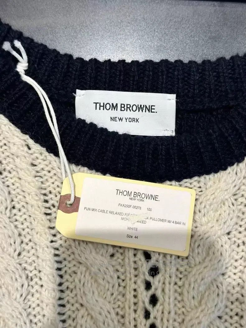 Thom Browne Thom Browne Black and white color block wool sweater Size US S / EU 44-46 / 1 - 3 Thumbnail