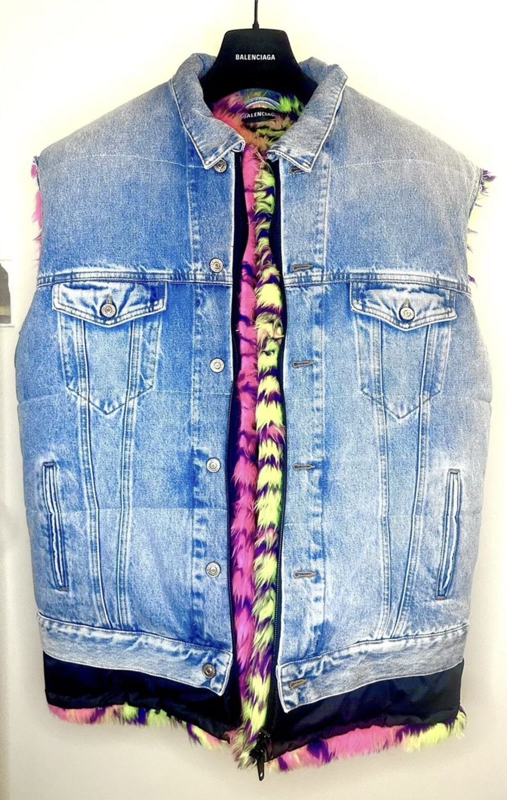 Balenciaga Balenciaga Padded Denim Vest Size US S / EU 44-46 / 1 - 1 Thumbnail