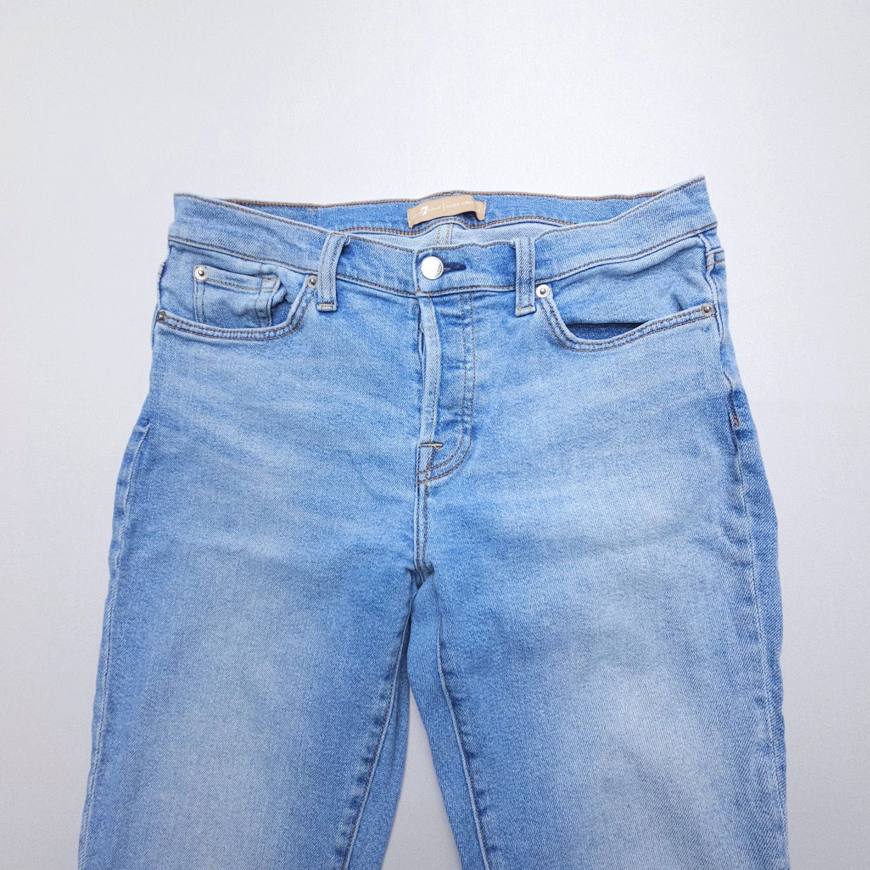 7 For All Mankind 7 for All Mankind Josefina Jeans Womens 29 Blue Button Fly Luxe Vintage Ankle Jeans Size 29" - 3 Thumbnail