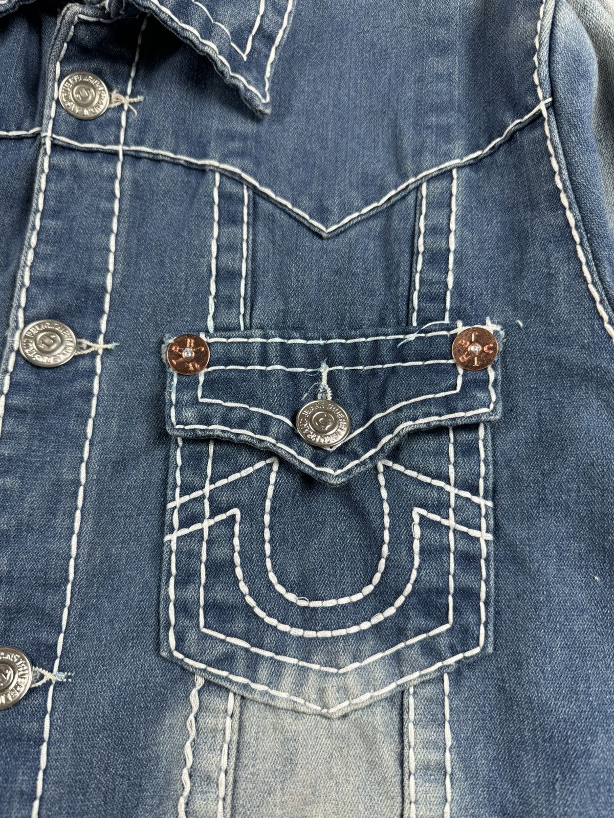 True Religion True Religion Joey Super T Y2K Denim Jeans Chief Keef Jacket Size US XL / EU 56 / 4 - 10 Thumbnail