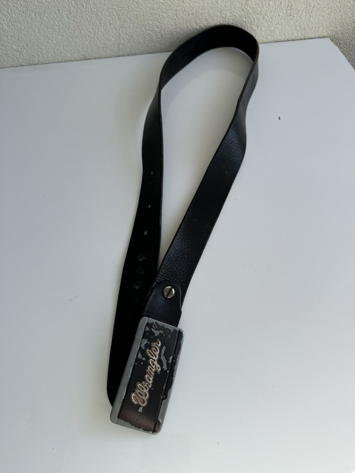 Wrangler Wrangler Vintage Logo Buckle Leather Belt Black Size ONE SIZE - 9 Thumbnail