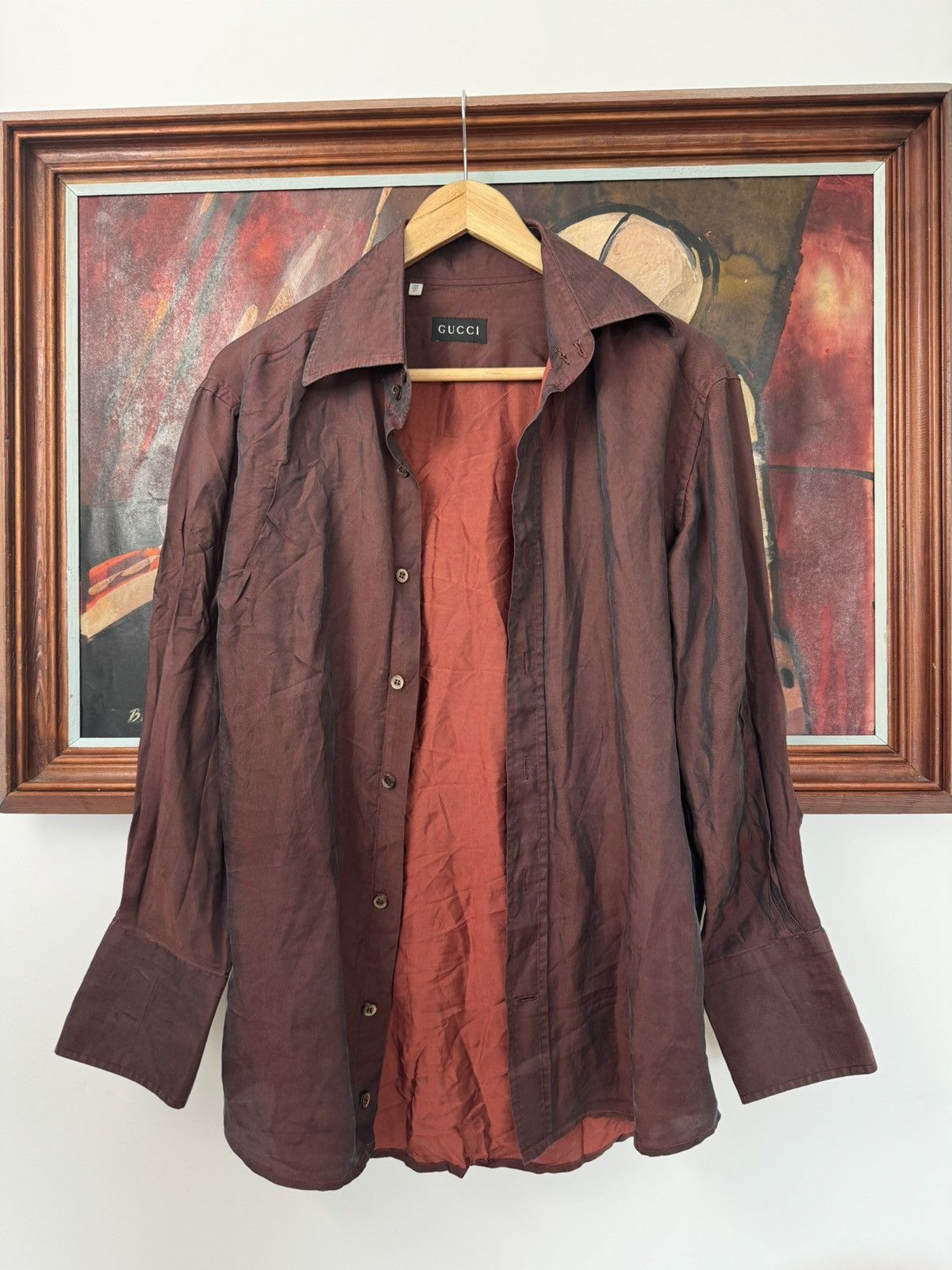 Gucci Gucci Shirt Button Up Vintage Tom Ford Era Designer Brown Size XS / US 0-2 / IT 36-38 - 3 Thumbnail