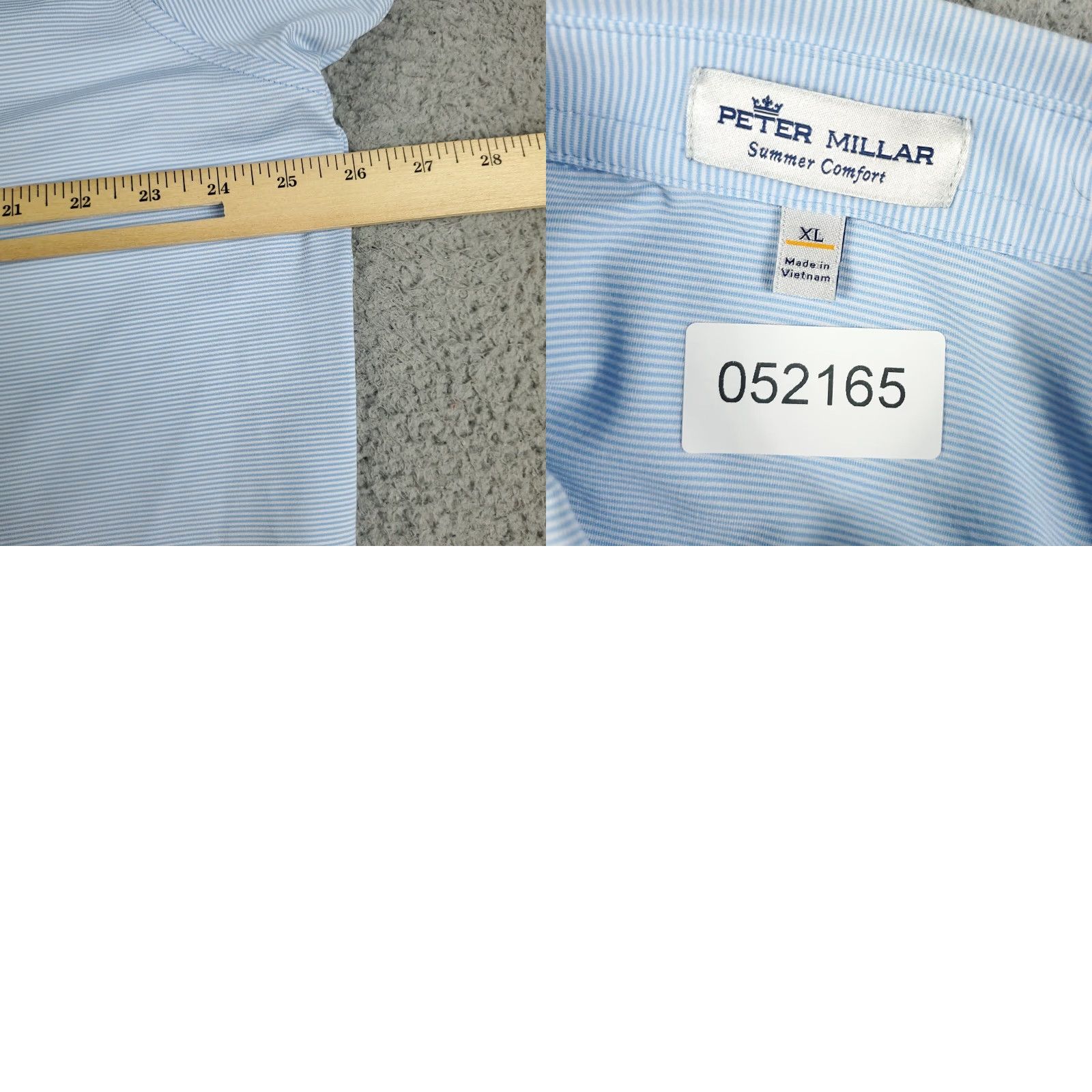 Peter Millar Peter Millar Polo Shirt Mens XL Blue Striped Short Sleeve Activewear Size US XL / EU 56 / 4 - 8 Thumbnail