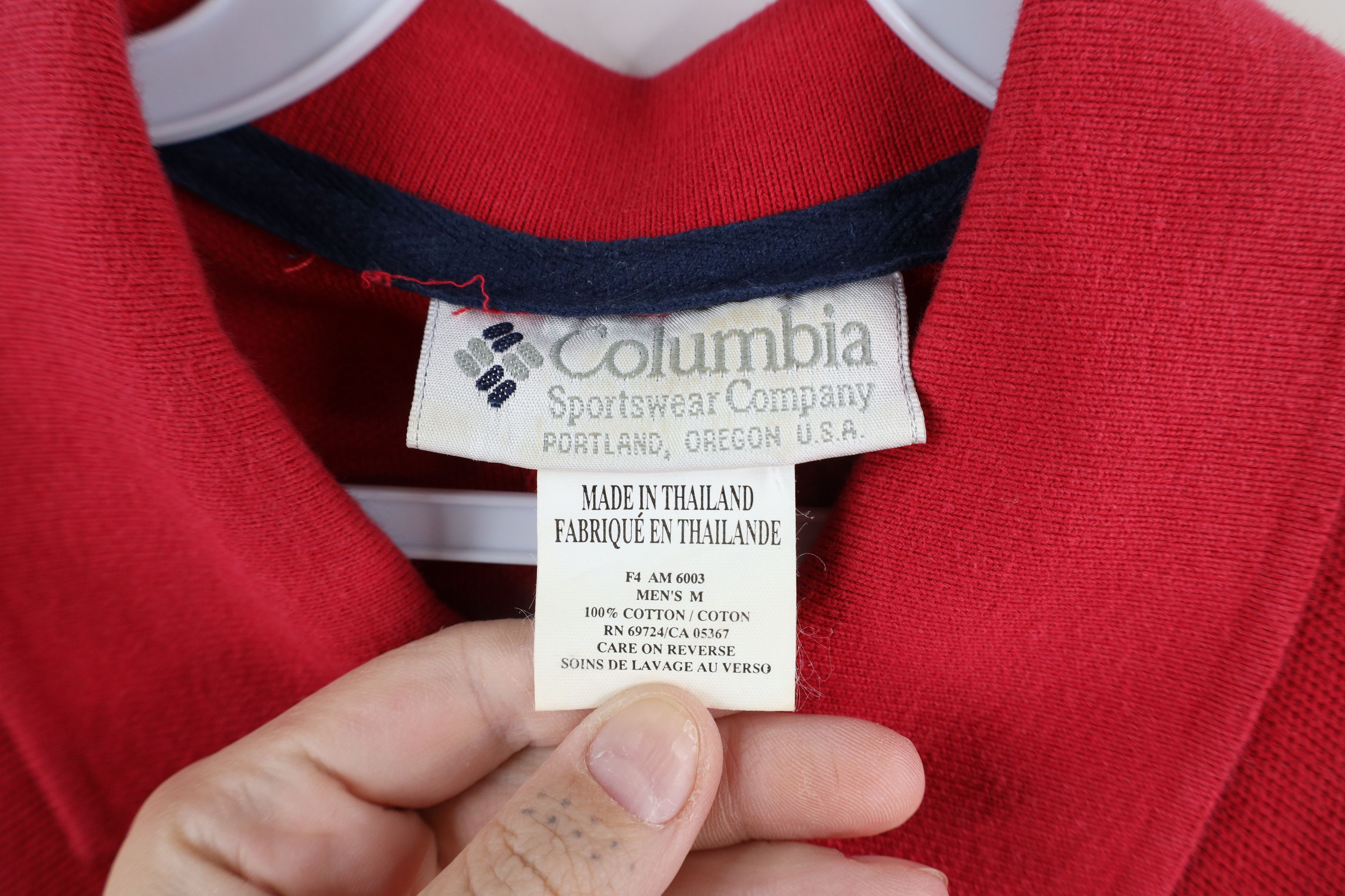Columbia × Vintage Vintage 90s Columbia Spell Out Heavyweight Polo Shirt Red Size US M / EU 48-50 / 2 - 5 Thumbnail