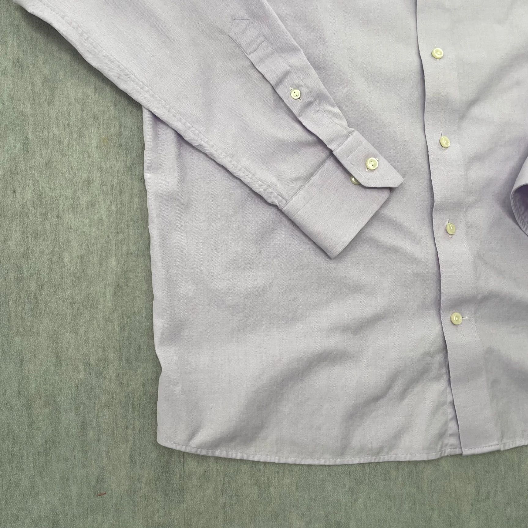 Eton VINTAGE Eton Shirt Men 17.5 Purple Solid Long Sleeve Cotton Button Up Business Casual Formal Shirt Size US XL / EU 56 / 4 - 3 Thumbnail