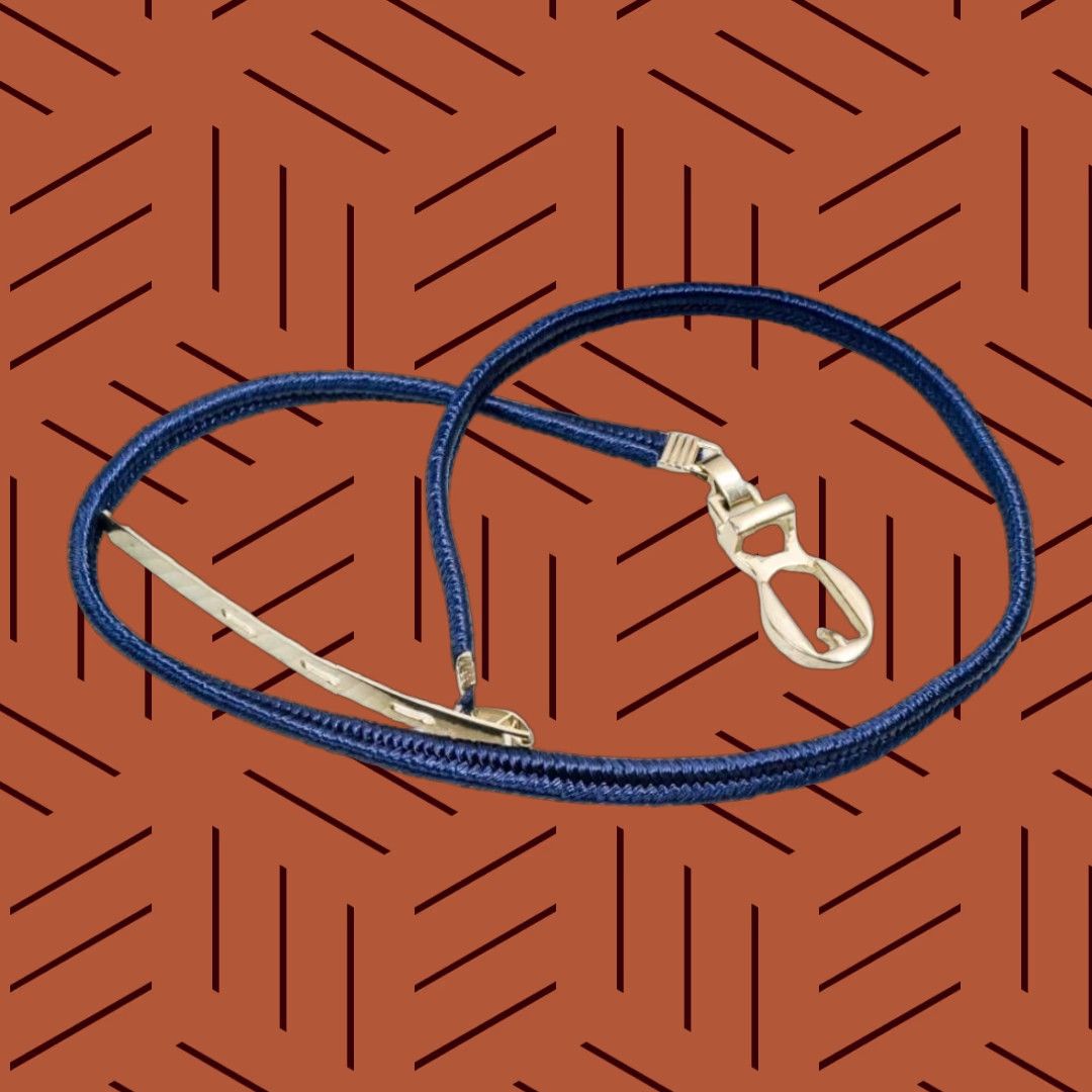 Vintage VINTAGE 1970's Blue and Gold Tone Stretch Belt Women M Blue Belt 26" Unbranded Size ONE SIZE - 1 Thumbnail