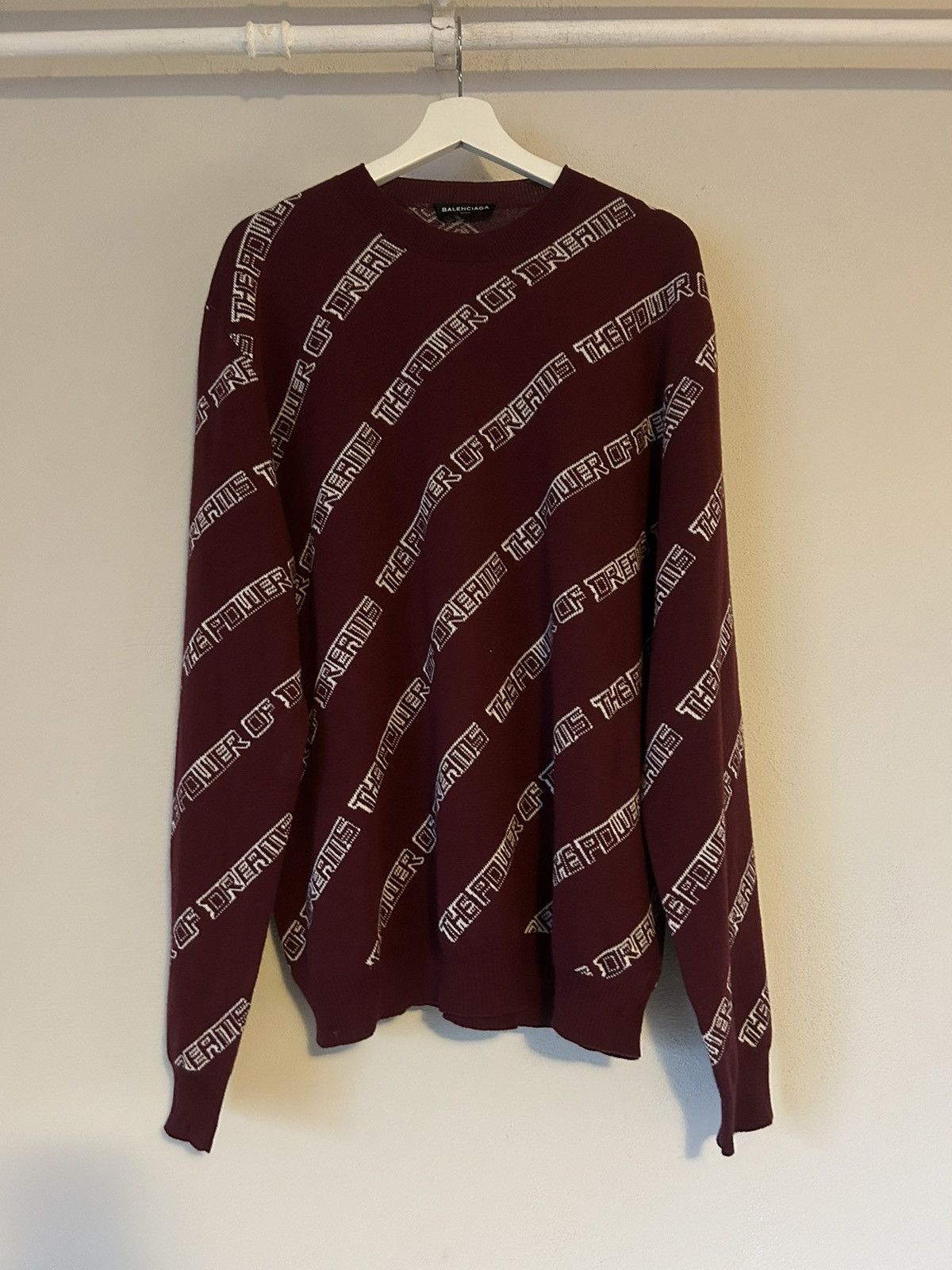 Balenciaga Balenciaga Oversized Wool “The Power of Dreams” Sweater Size US XL / EU 56 / 4 - 1 Thumbnail