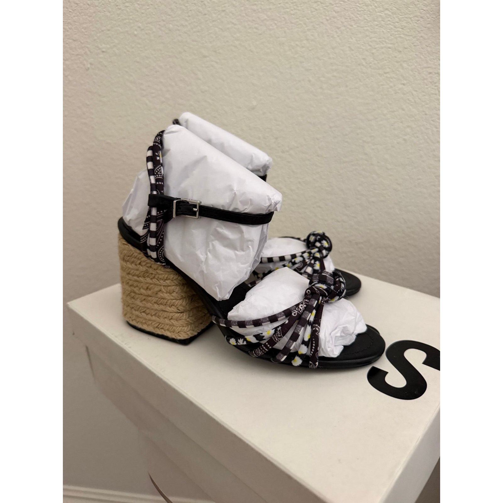 SCHUTZ New Schutz Dahra gingham strappy heel sandals black 5 Size US 5 / IT 35 - 5 Thumbnail