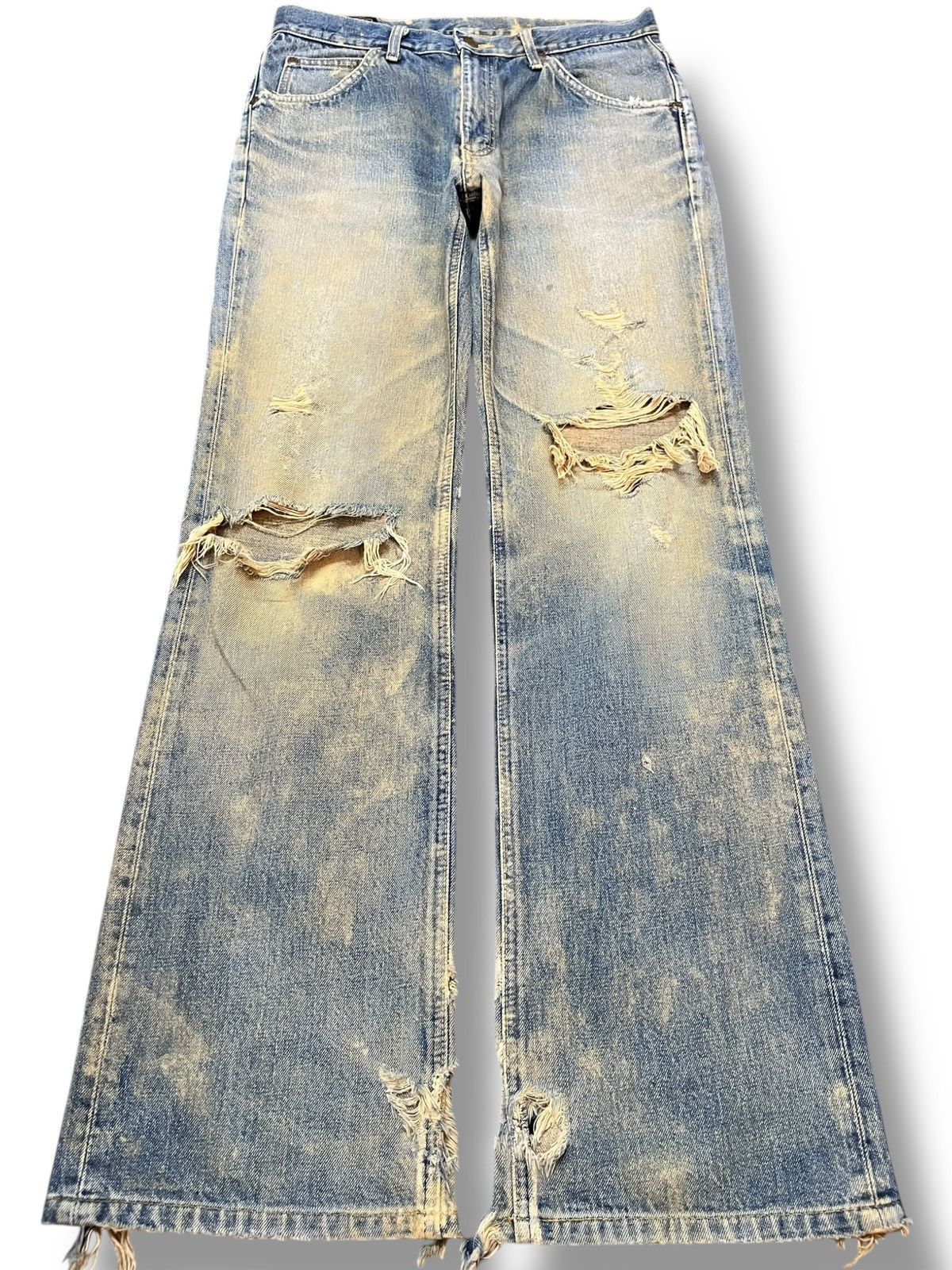 Lee Vintage Lee MR Mudwash Ripped Distressed Denjm Size US 31 - 1 Thumbnail