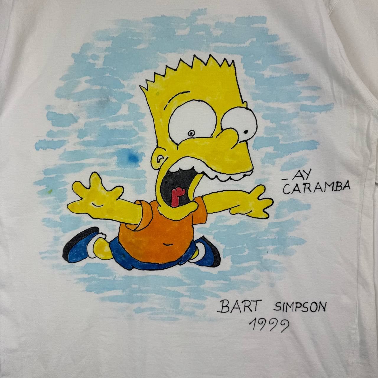 Other Vintage Bart Simpson Ay Caramba Graphic T-Shirt White Size S Size US S / EU 44-46 / 1 - 3 Thumbnail