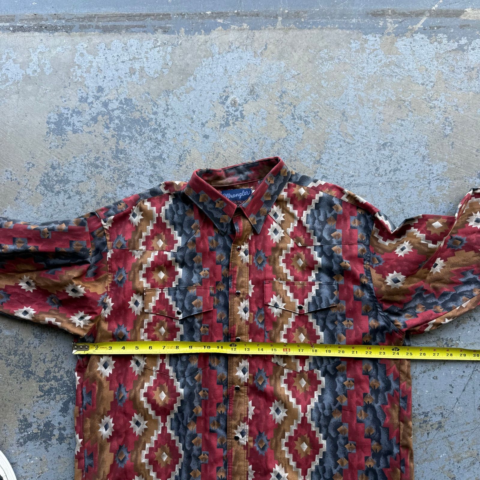 Wrangler Wrangler Southwestern Aztec Pattern Long Sleeve Button Up Size US XXL / EU 58 / 5 - 5 Thumbnail
