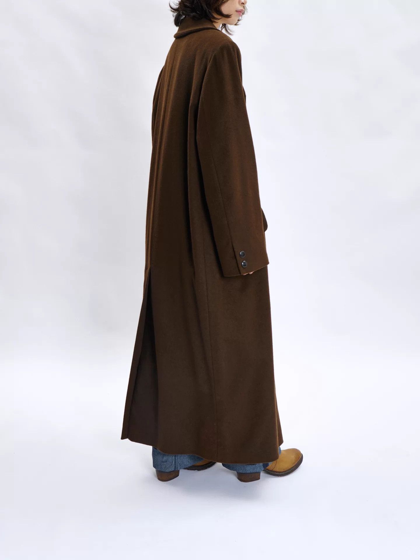 Krizia 90s Krizia Deep Chocolate Brown Cashmere Coat Size M / US 6-8 / IT 42-44 - 5 Thumbnail