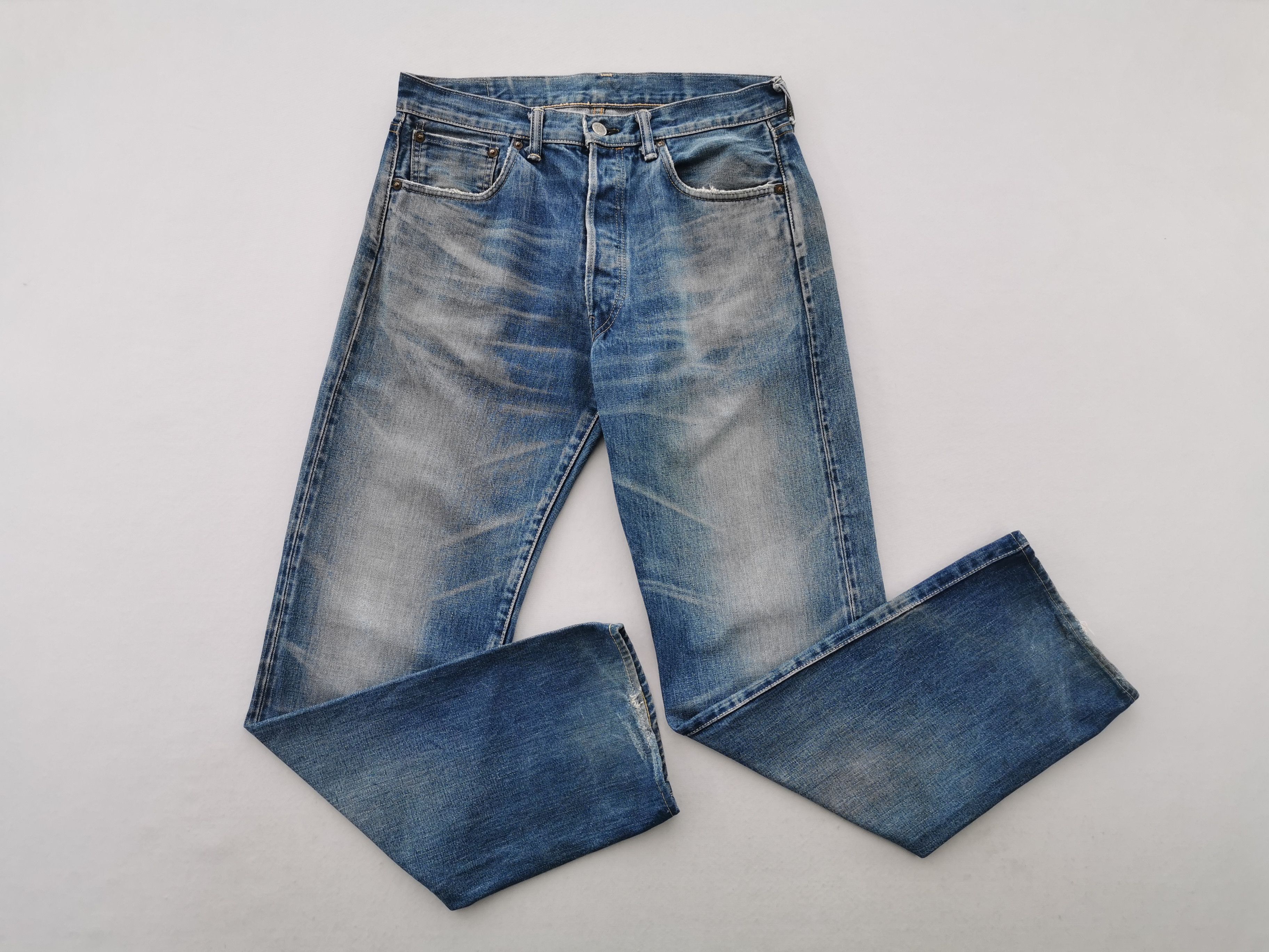 Levi's × Vintage Vintage 90s Levis Lot 501XX Selvedge Rindem Denim Size US 31 - 3 Thumbnail