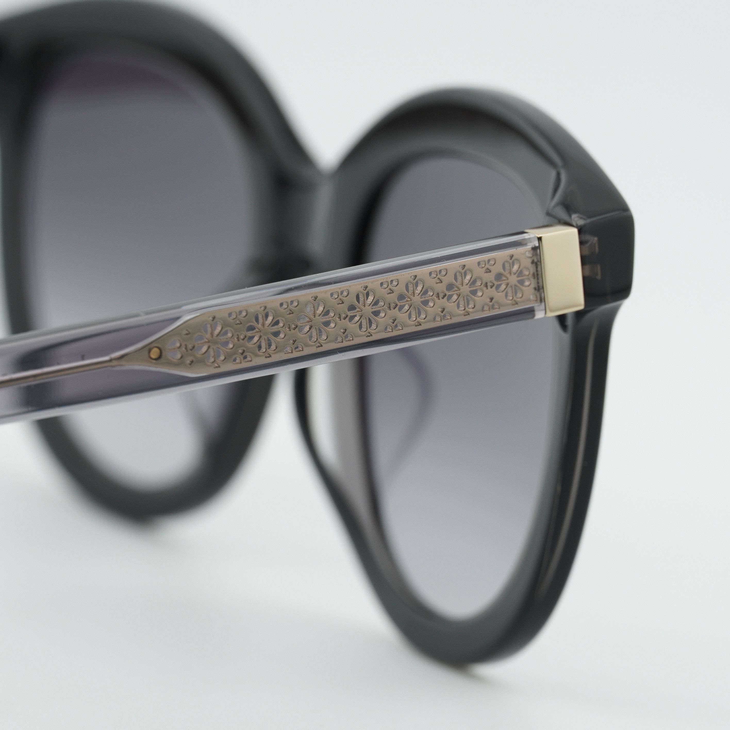 Kate Spade Kate Spade LILLIAN/G/S 0807 9O Sunglasses Black Round Frame Size ONE SIZE - 3 Thumbnail