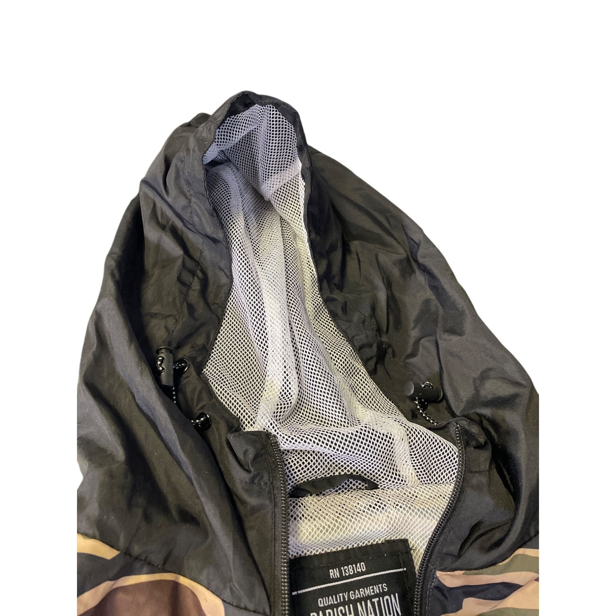 Parish Nation Parish Nation PN Mens Black & White Camo Windbreaker Hoodie Size US L / EU 52-54 / 3 - 9 Thumbnail