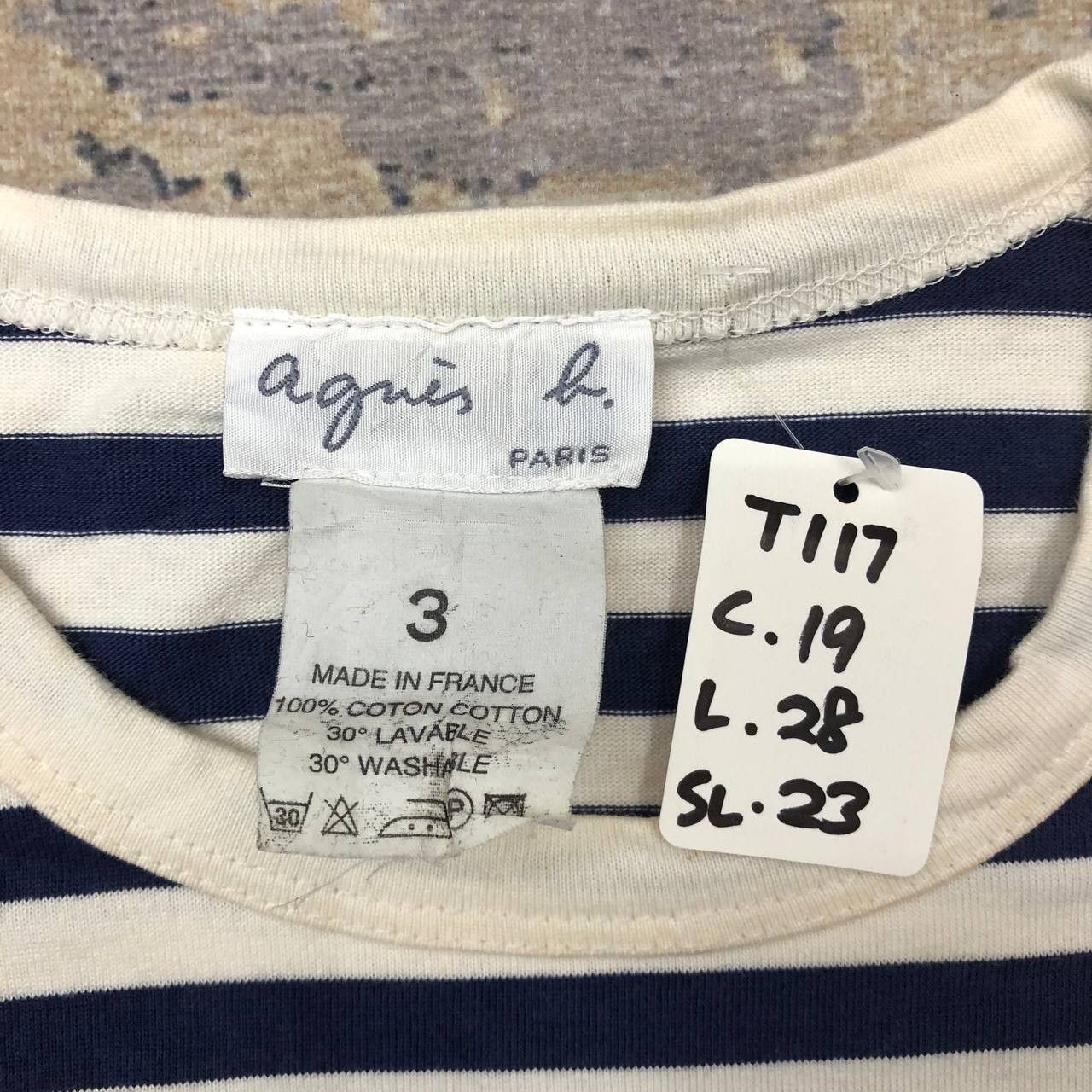 agnes b. T117 AGNES B PARIS STRIPED LONG SLEEVE TEE Size S / US 4 / IT 40 - 5 Thumbnail