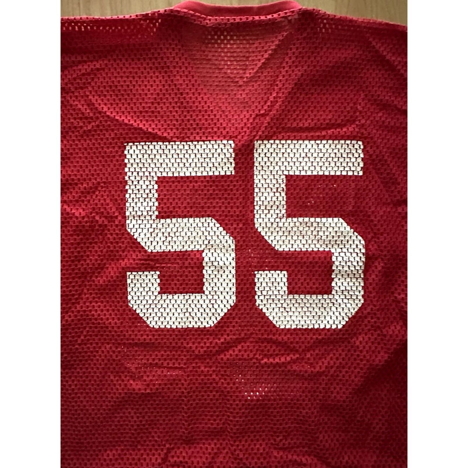 Vintage VINTAGE 80s T.F. South Rebels Football Thornton Fractional High Game Worn Jersey L Red Cotton Blend Jersey Men Short Sleeve V-Neck Shirt Size US L / EU 52-54 / 3 - 5 Thumbnail