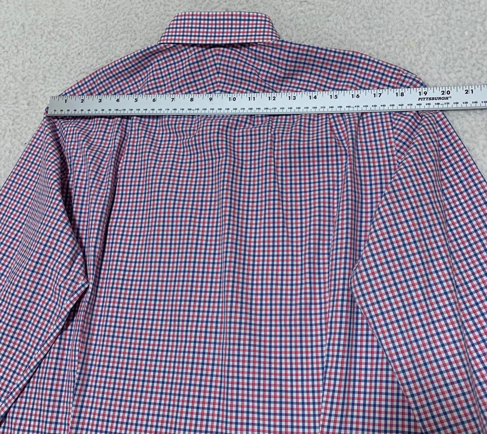 Charles Tyrwhitt Charles Tyrwhitt Slim Fit Men's 16/36 Red Blue Check Shirt Size 38R - 10 Thumbnail
