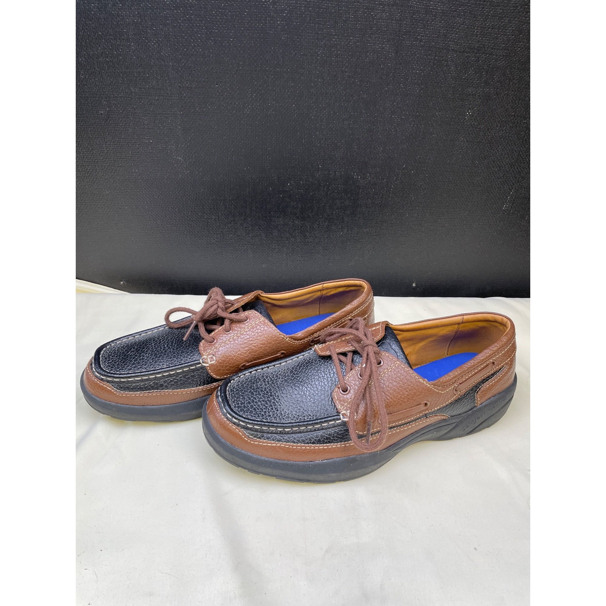 Other Dr Comfort Men's Black / Brown Leather Boat Shoes/ Loafers S Size US 11 / EU 44 - 2 Thumbnail