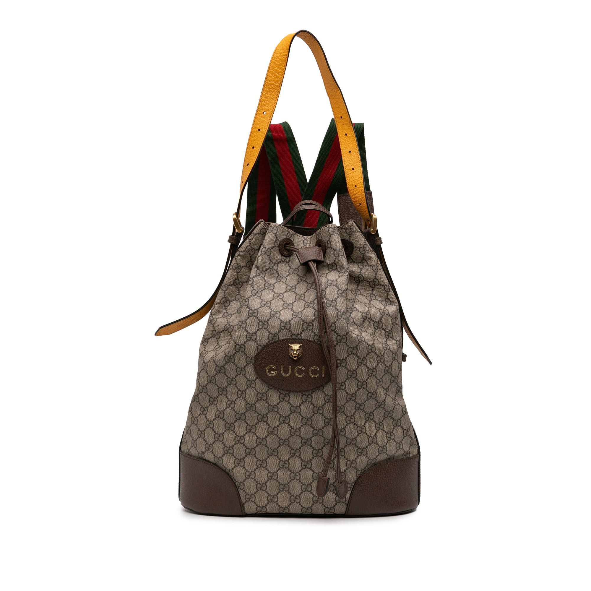 Gucci GG Supreme Web Neo Vintage Drawstring Bucket Bag Size ONE SIZE - 1 Thumbnail