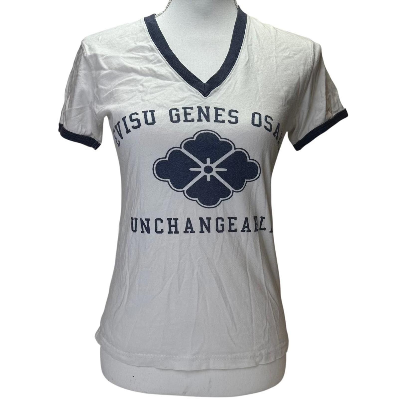 Evisu Evisu Women's White and Blue Blous Size ONE SIZE - 1 Thumbnail