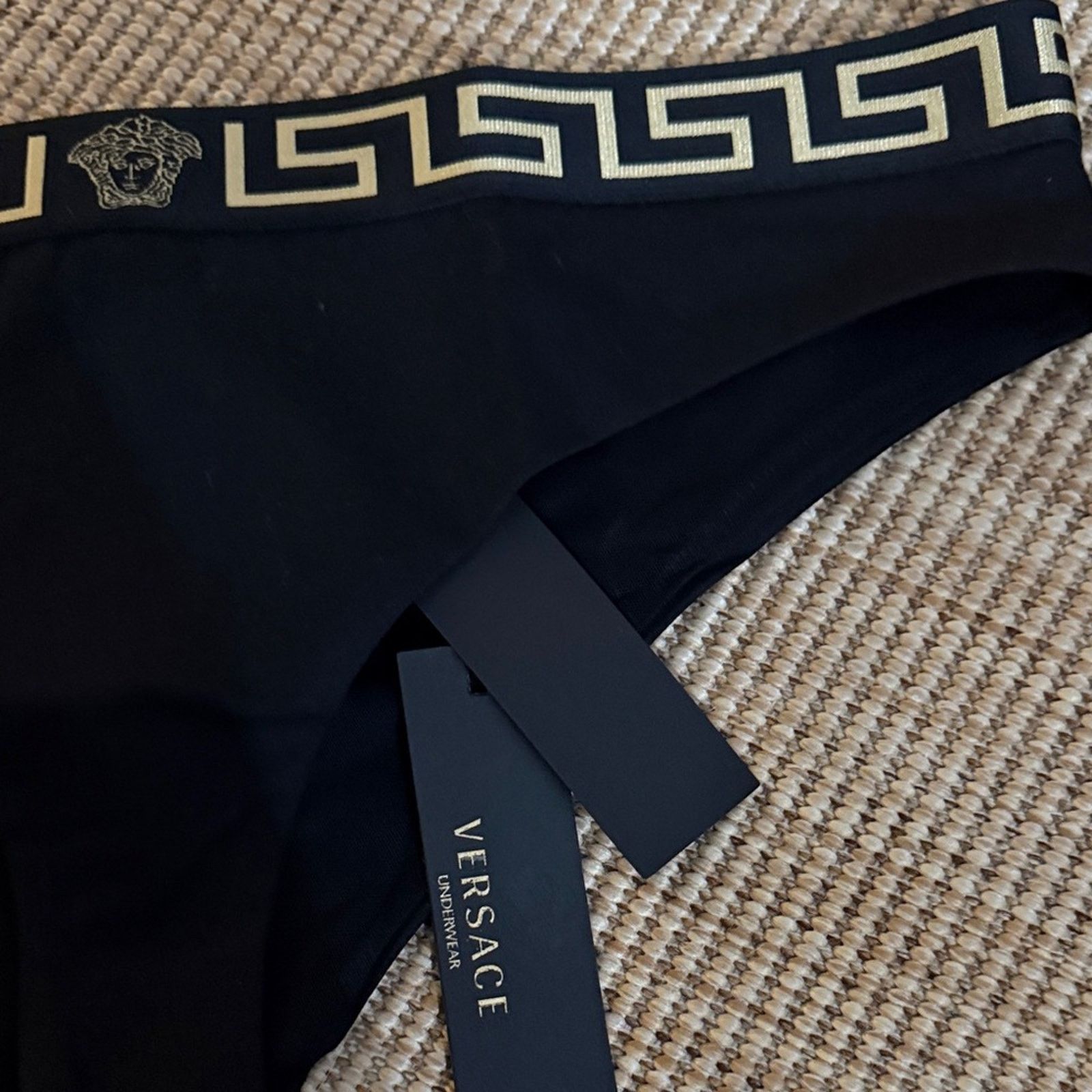 Versace NWT Versace Black Briefs with Gold Greek Key Size L Size ONE SIZE - 3 Thumbnail