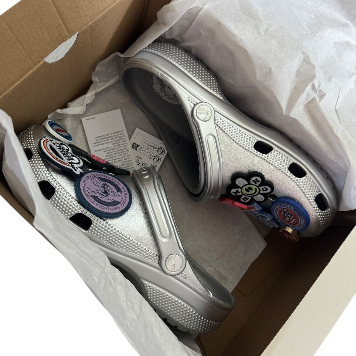 Crocs × Hysteric Glamour × Madhappy Chrome Classic Crocs with Jibbitz Size US 9 / EU 42 - 2 Thumbnail