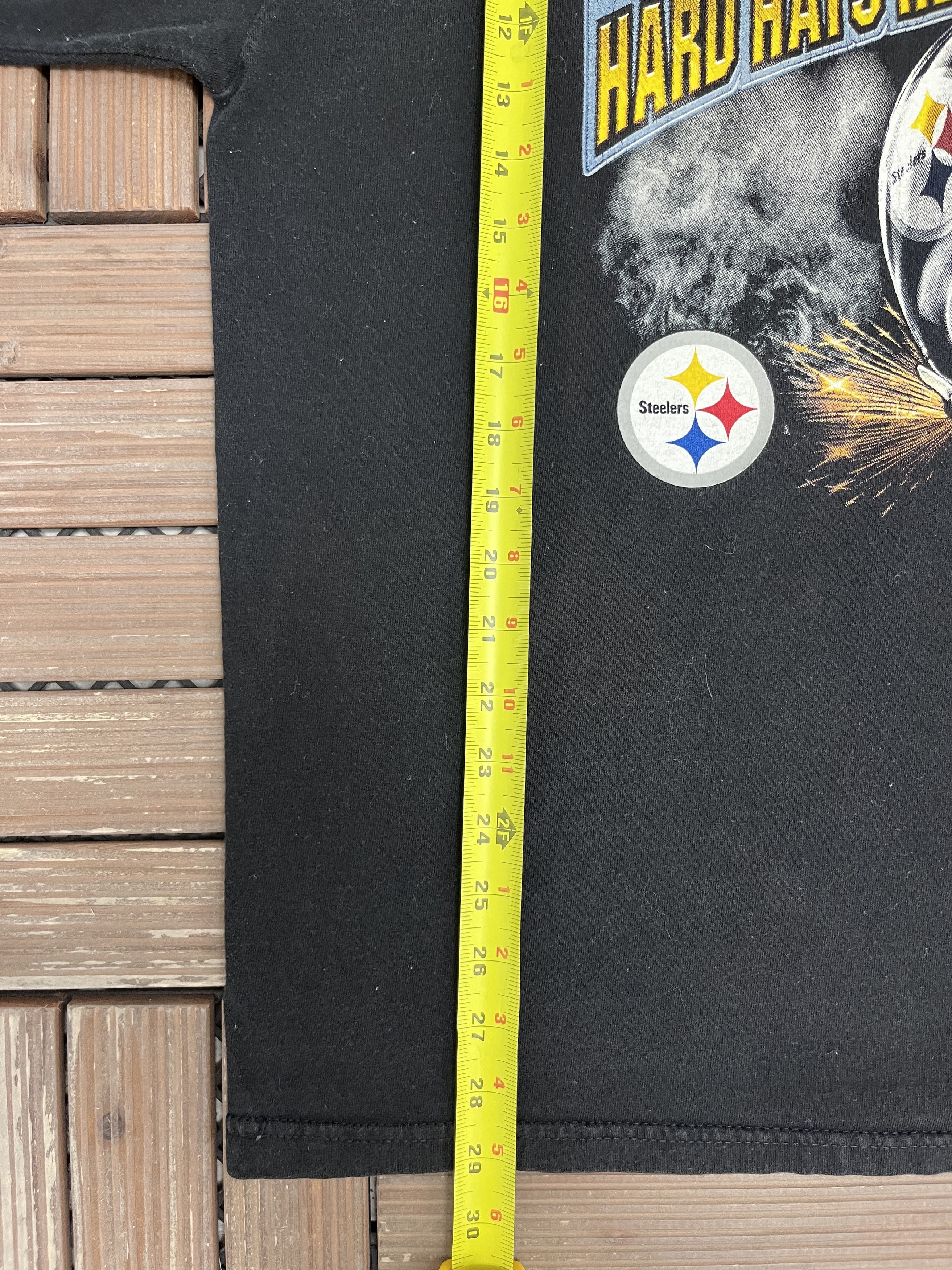 Vintage Pittsburgh Steelers Hard Hats Required Vintage Black T-Shirt Size US XXL / EU 58 / 5 - 7 Thumbnail