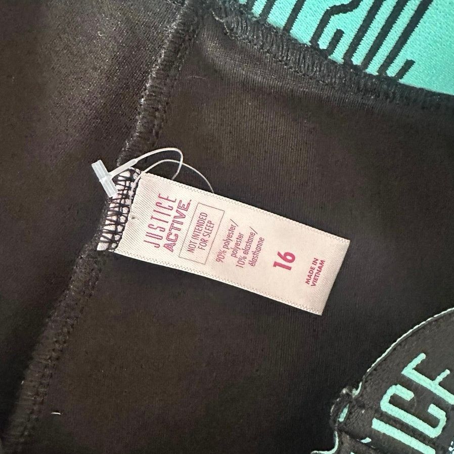 Other justice teal blue green and black activewear spandex shorts Size 26" / US 2 / IT 38 - 2 Thumbnail