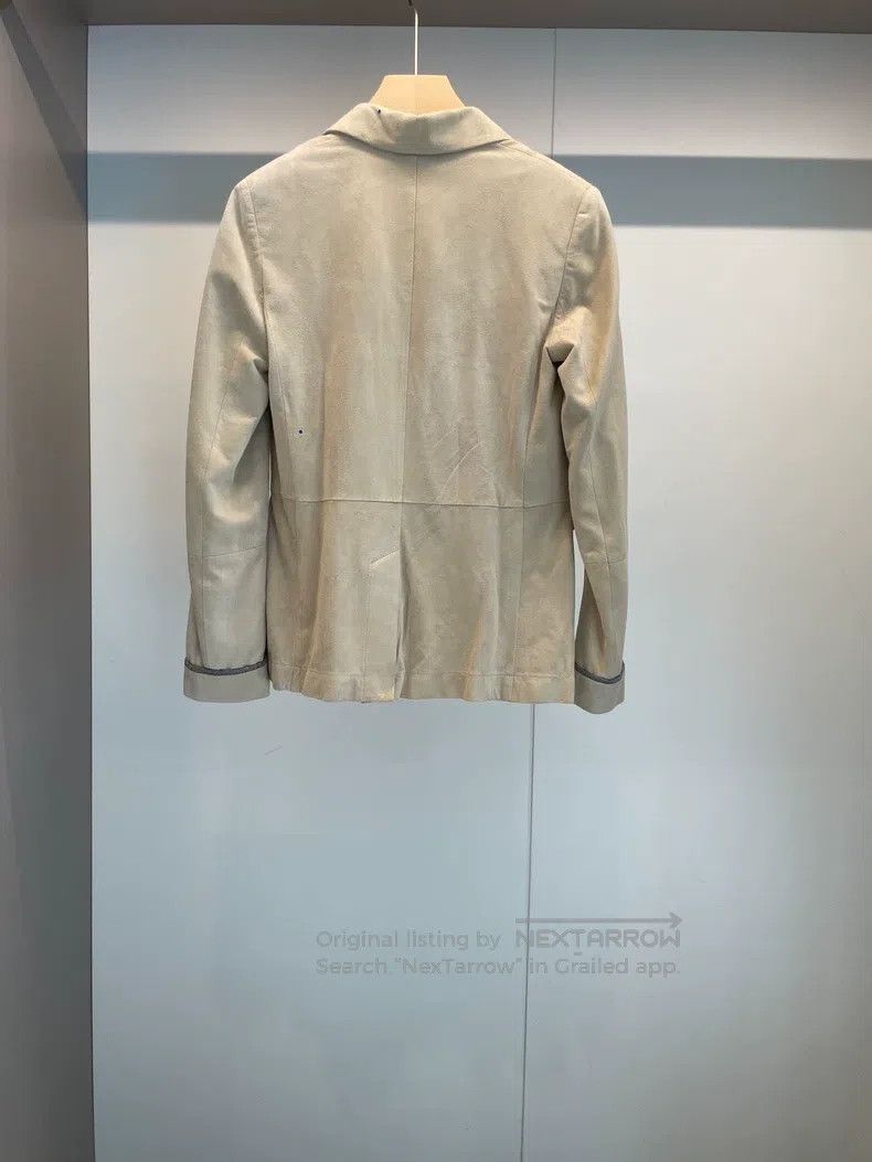 Brunello Cucinelli Brunello Cucinelli Beige Beaded Leather Jacket Size XS / US 0-2 / IT 36-38 - 2 Thumbnail