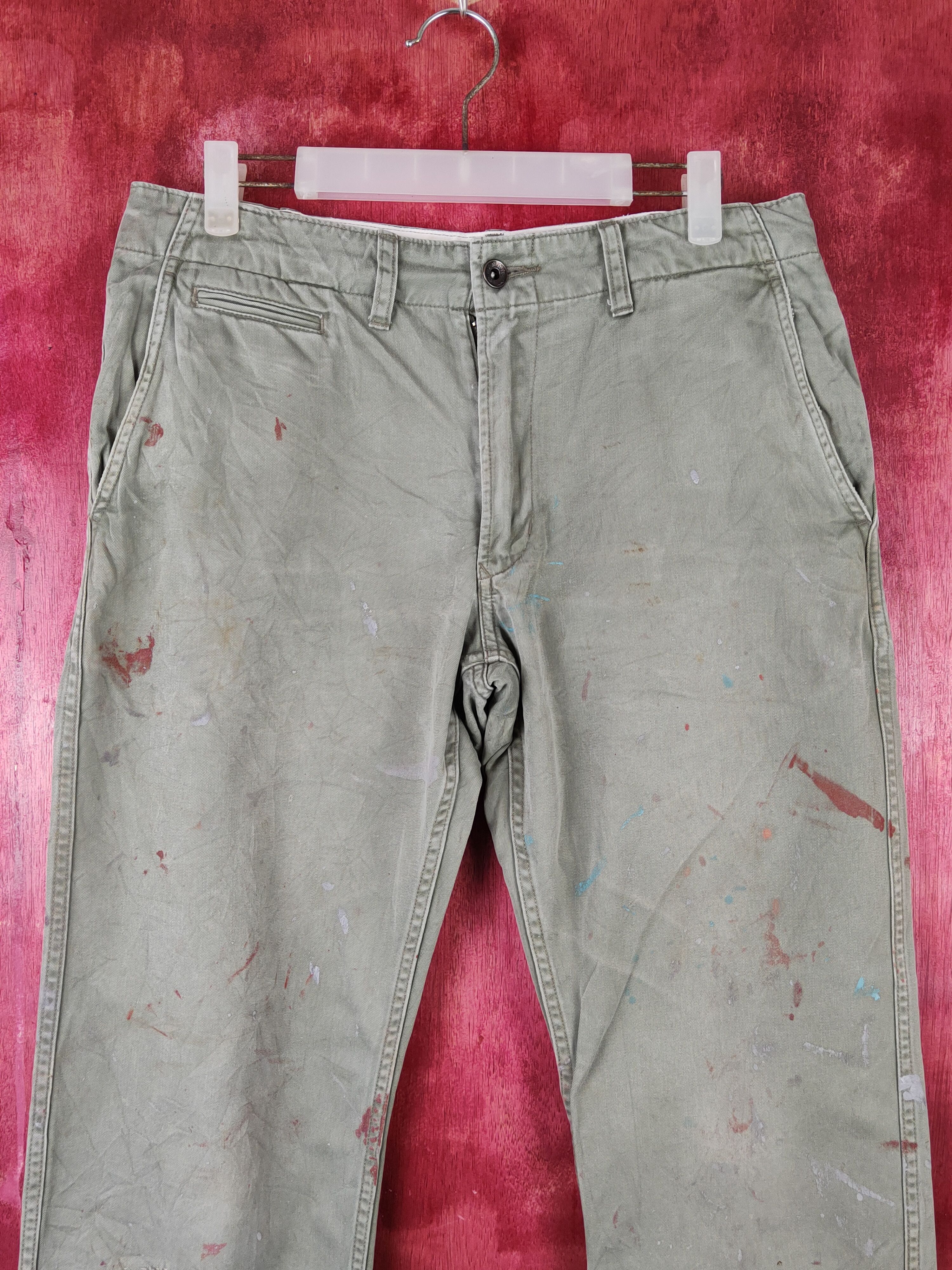 Japanese Brand × Uniqlo Uniqlo Green Faded Multipocket Casual Pants #S1443 Size US 32 / EU 48 - 2 Thumbnail