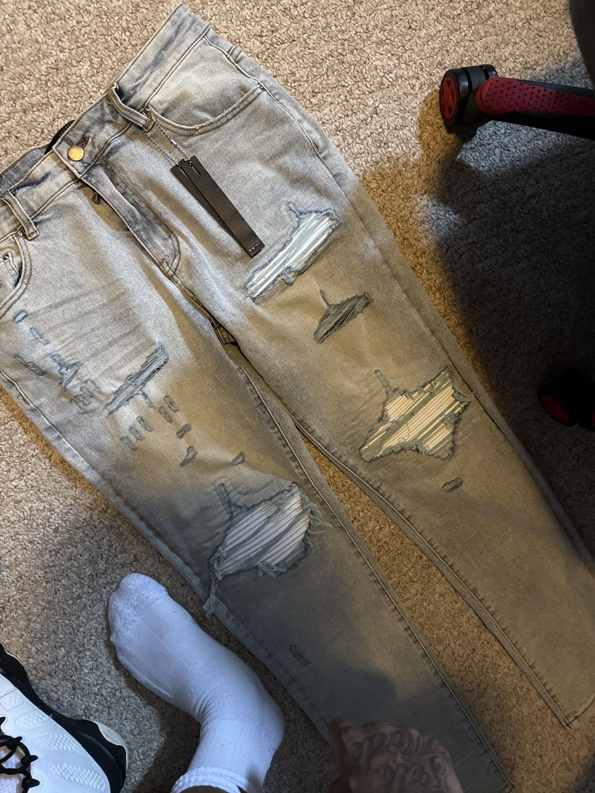 Amiri Blue Amiri MX1 Ultrasuede Size US 33 - 1 Thumbnail