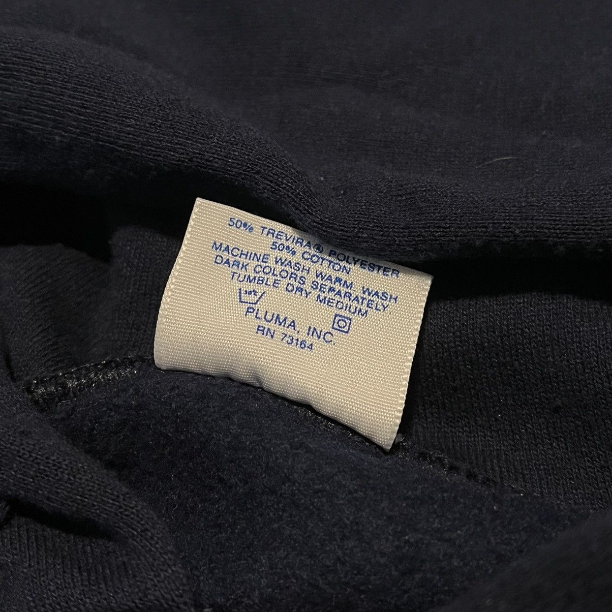 Vintage Vintage 1990s Santee Sweats Blank Navy Zip Hoodie Sweatshirt Size US L / EU 52-54 / 3 - 5 Thumbnail