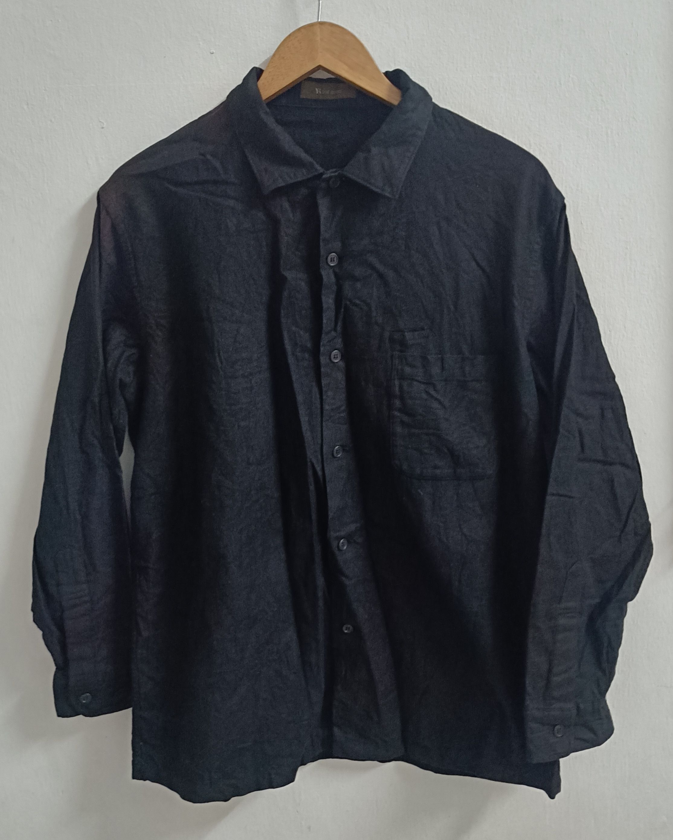 Yohji Yamamoto 🔥🔥Rare Yohji Yamamoto Long Sleeve Shirt Cotton Faded Black Size US L / EU 52-54 / 3 - 1 Thumbnail
