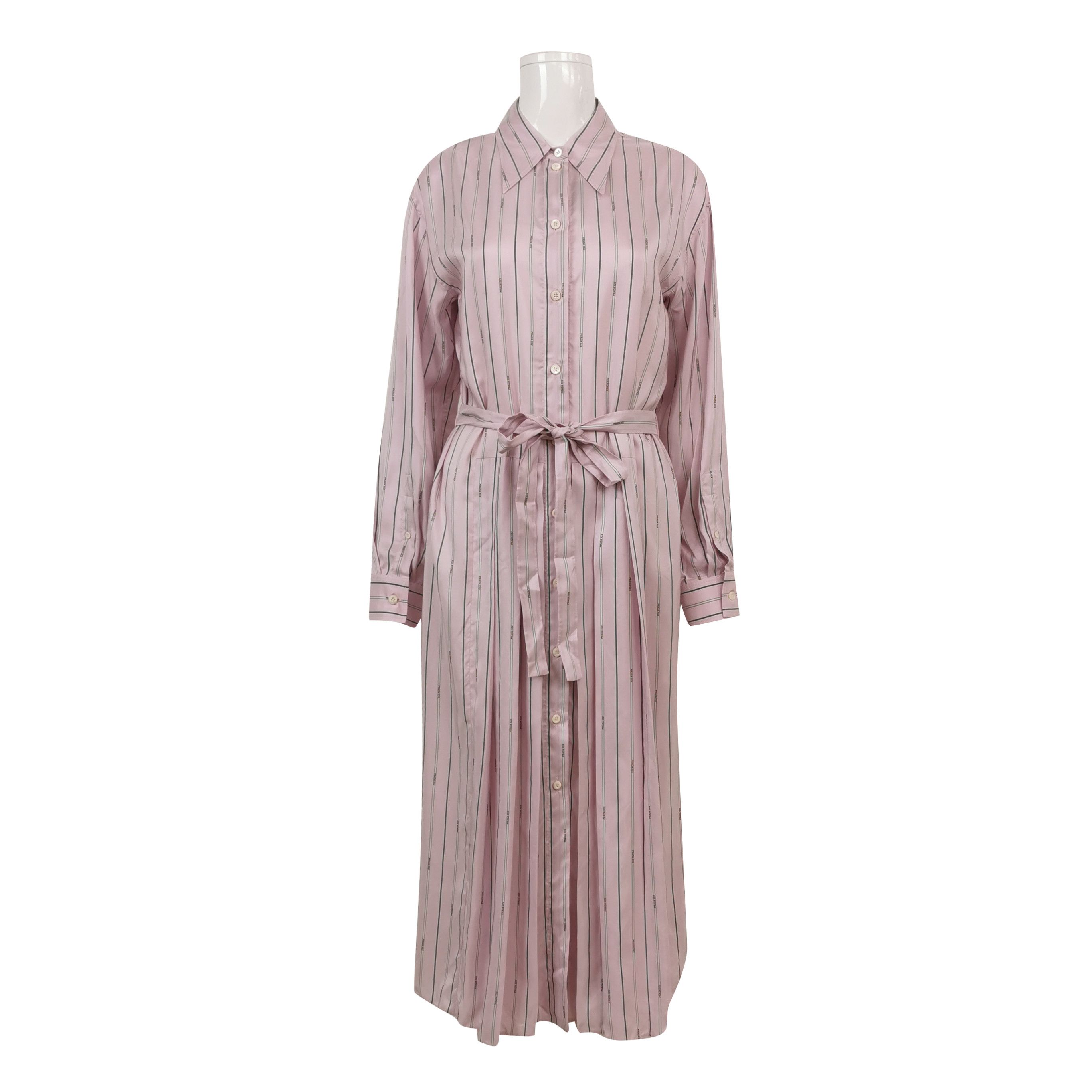 Prada Prada Striped Silk Shirt Dress Size 38 Size XS / US 0-2 / IT 36-38 - 1 Thumbnail